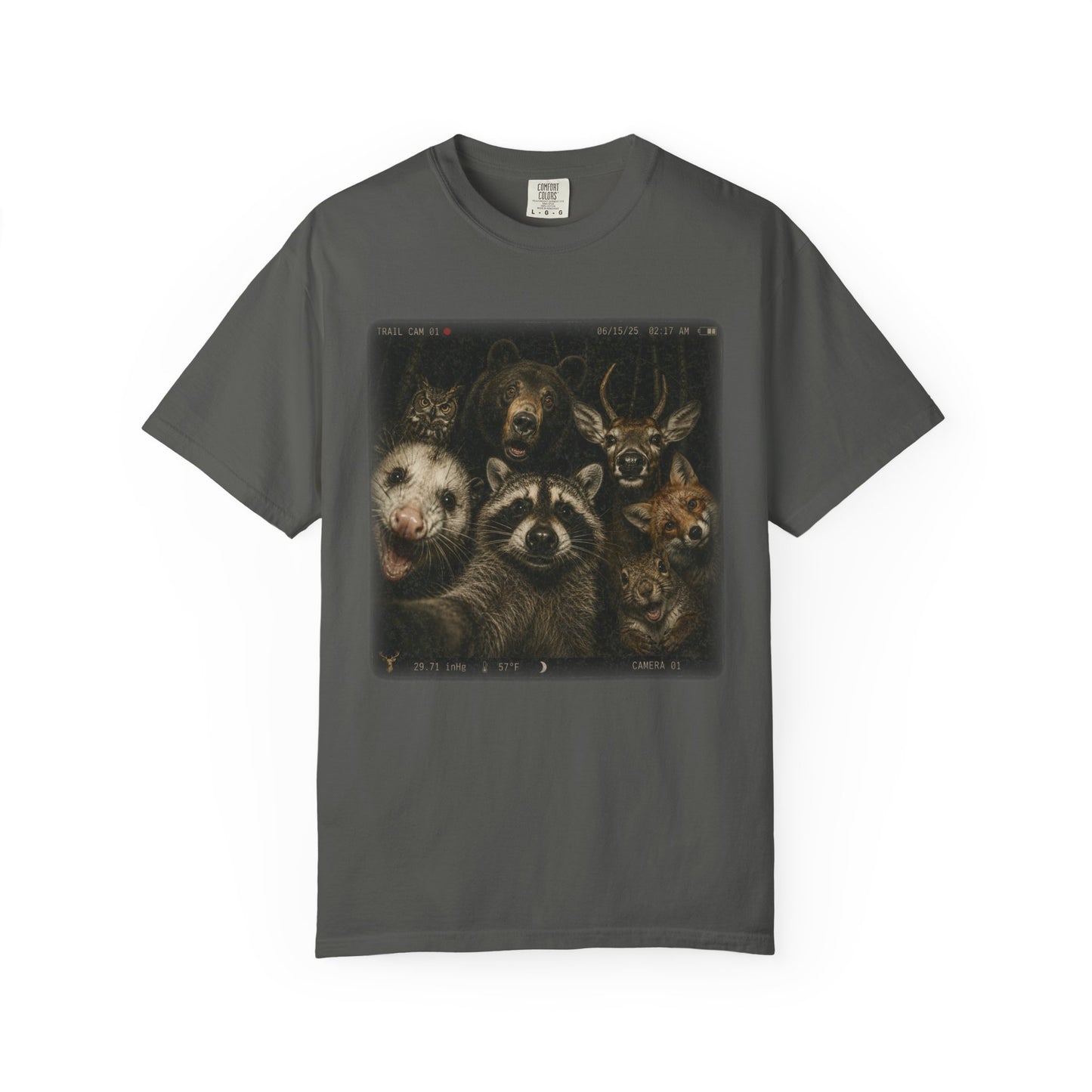 Trail Cam Selfie T-Shirt | Funny Wildlife Graphic Tee for Campers & Nature Lovers
