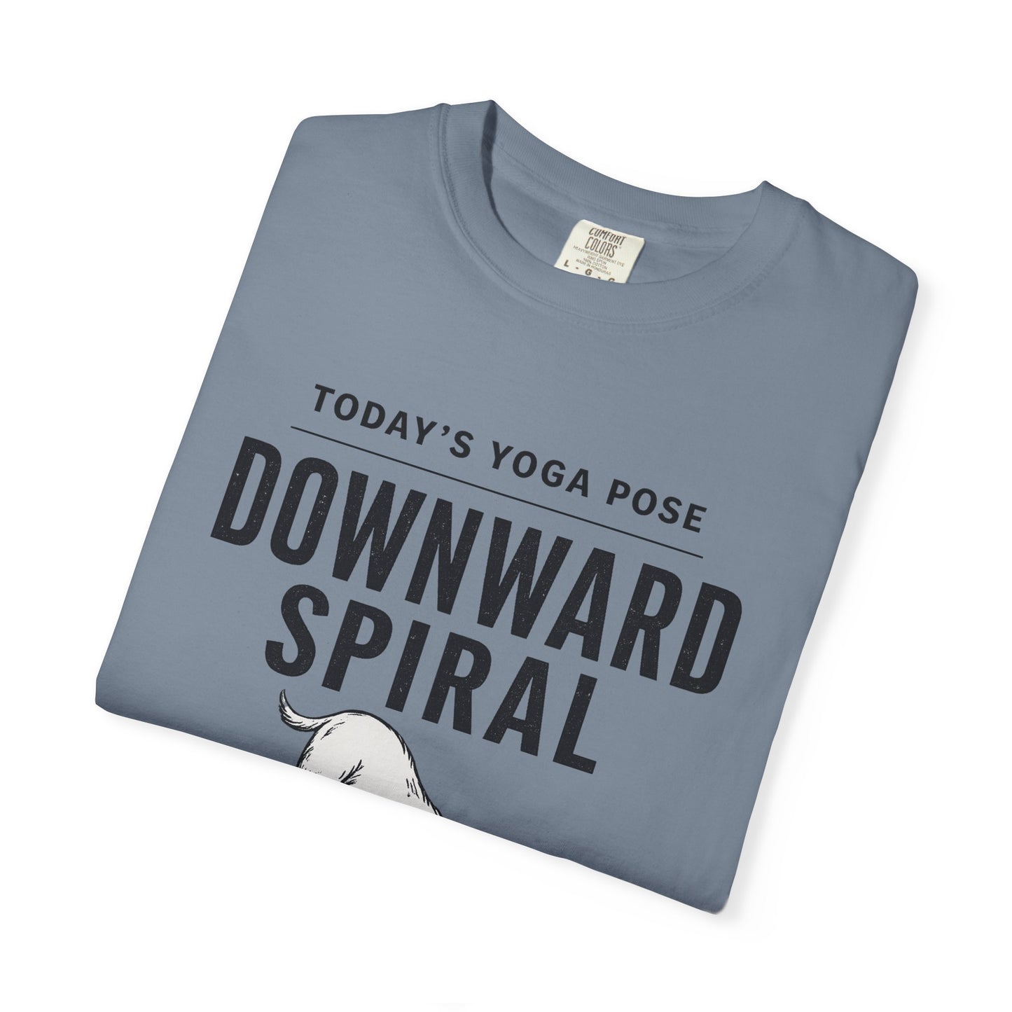 Downward Spiral Dog Yoga T-Shirt — Funny Downward Dog Graphic Tee