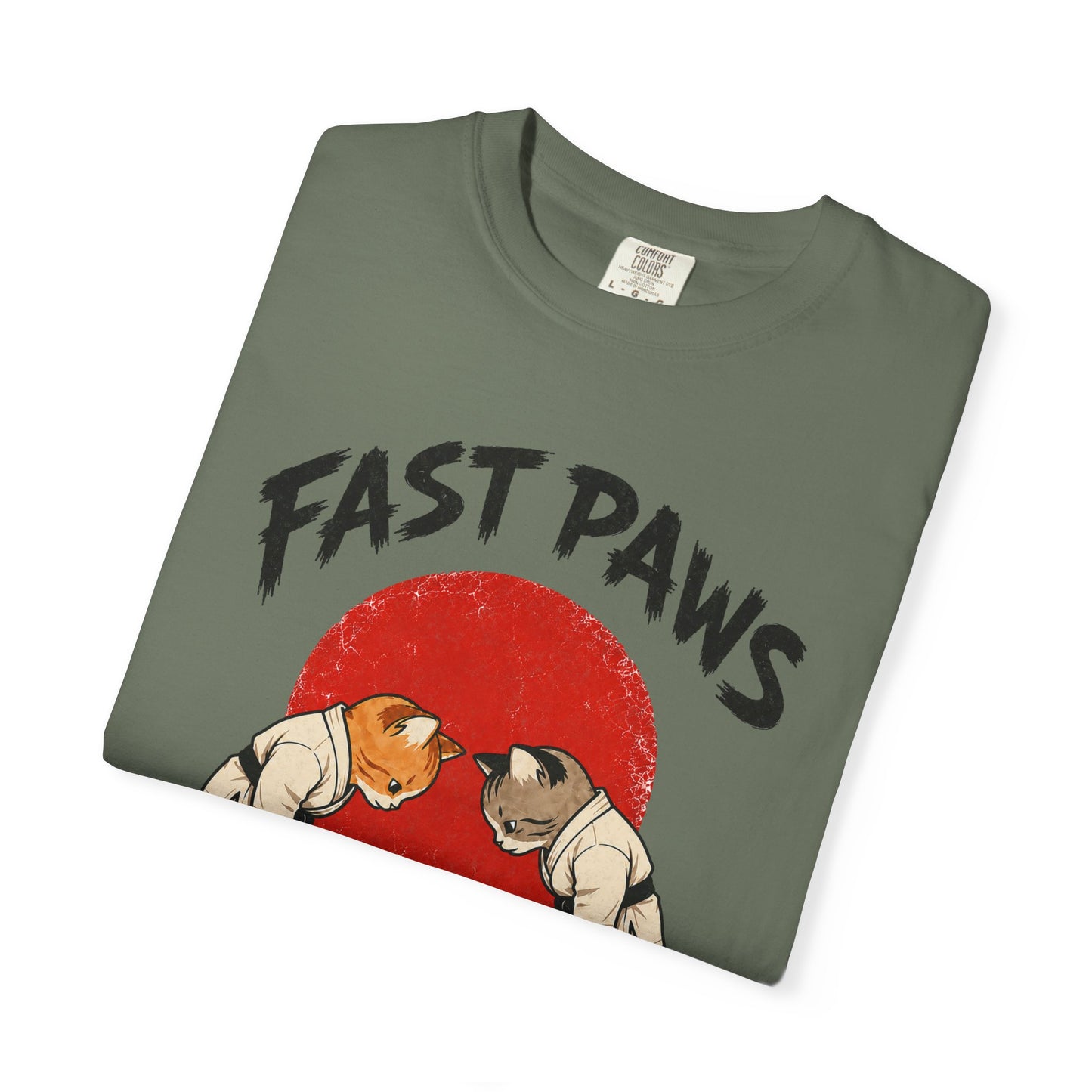Fast Paws Zero Mercy T-Shirt | Funny Karate Cat Graphic Tee