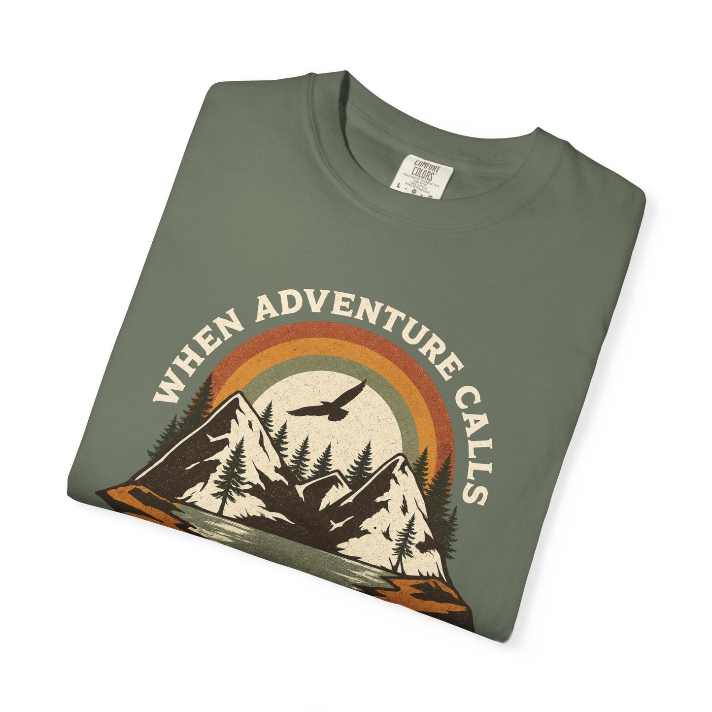 When Adventure Calls — Mountain Retro T-Shirt
