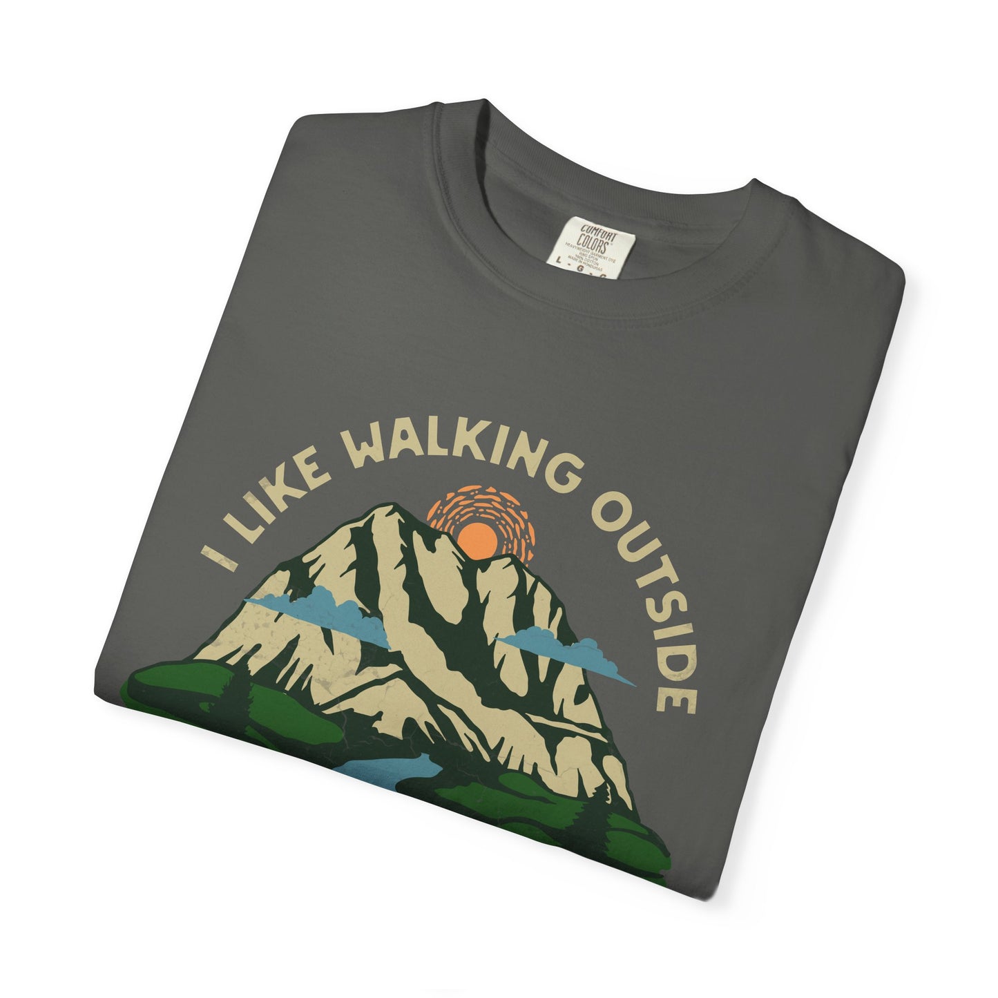 I Like Walking Outside to Avoid People Funny Hiking Introvert Nature Graphic T-Shirt