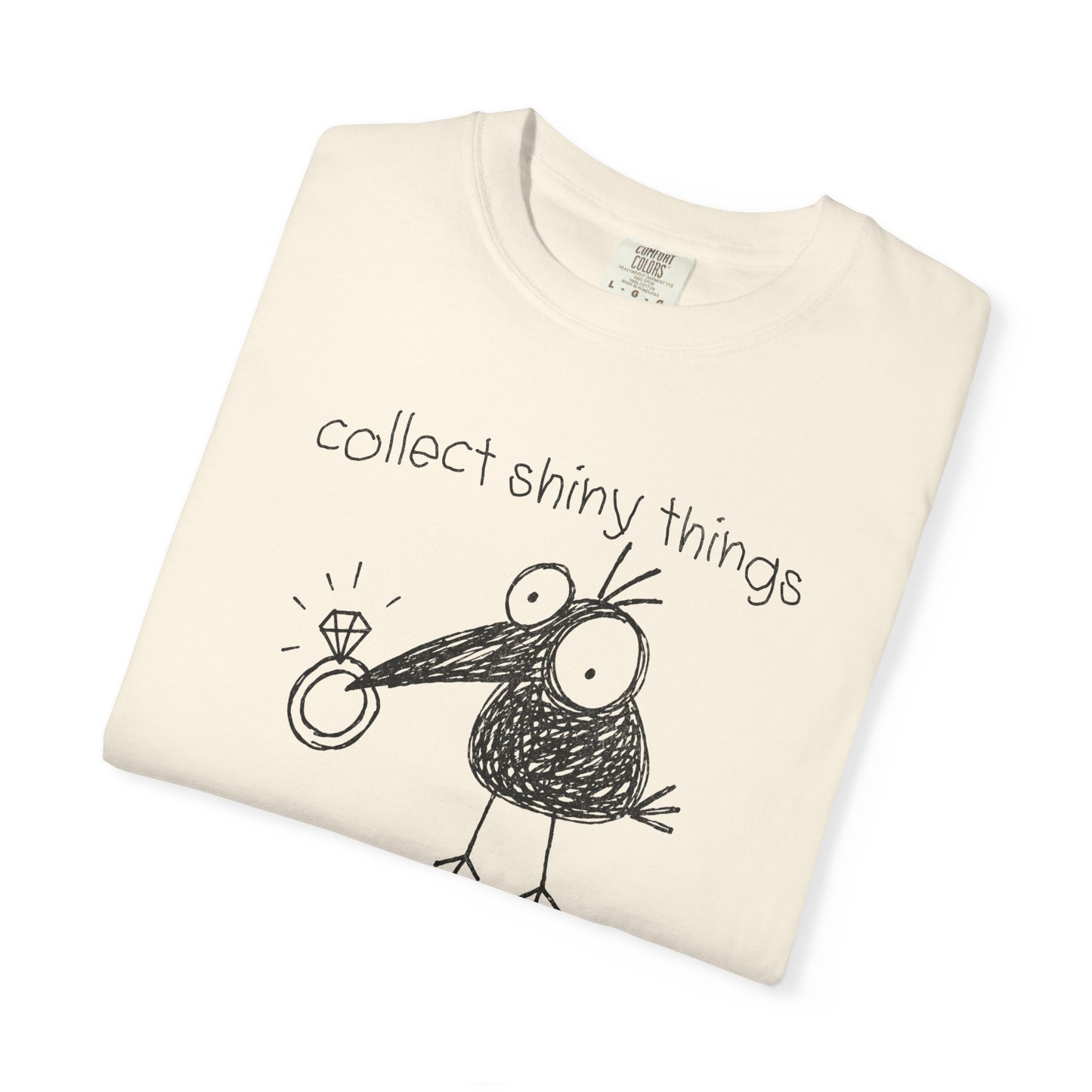Collect Shiny Things and Judge Shirt | Funny Crow Shirt | Introvert Humor Tee | Weird Bird Graphic Shirt