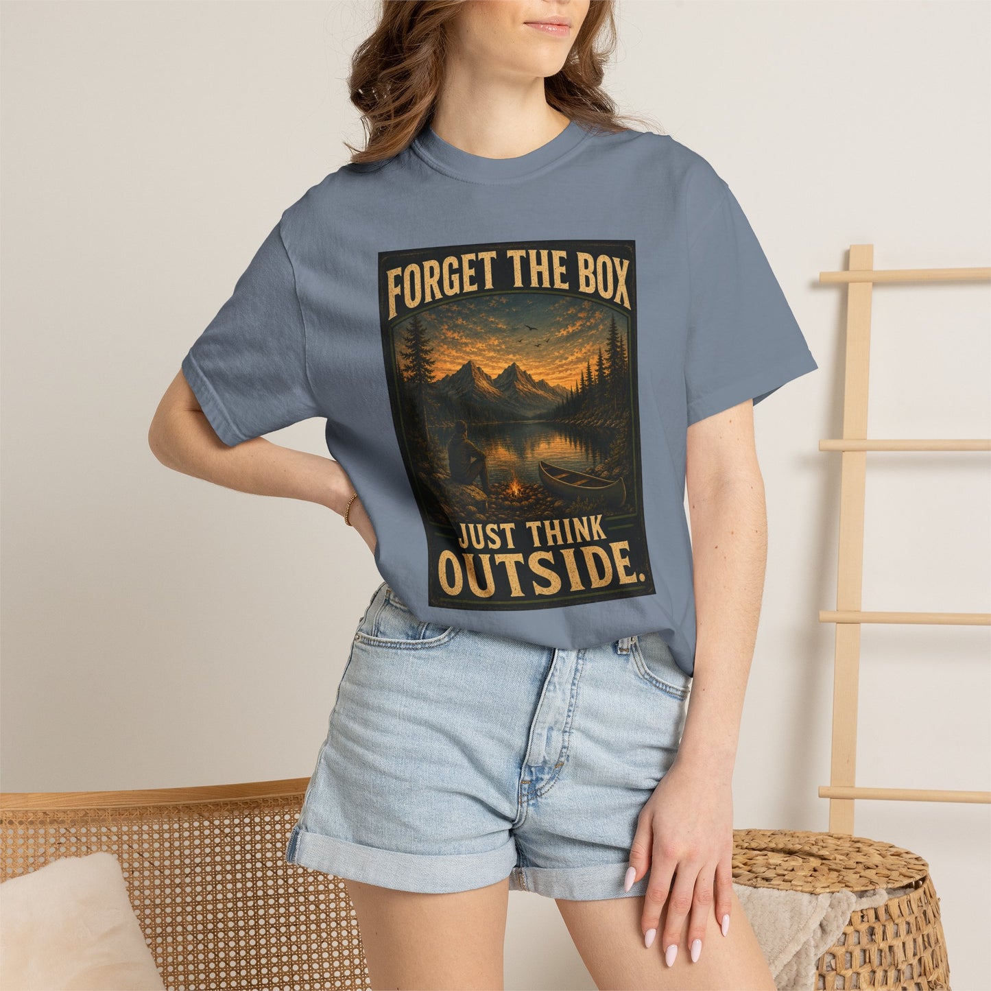 Forget the Box "Think Outside" Camping Hiking T-Shirt