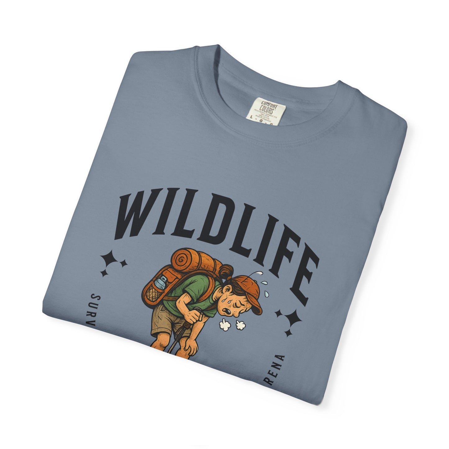 WILDLIFE Camp Shirt — "Survival of the Fittest in Nature's Arena" Funny Hiking Outdoors Tee
