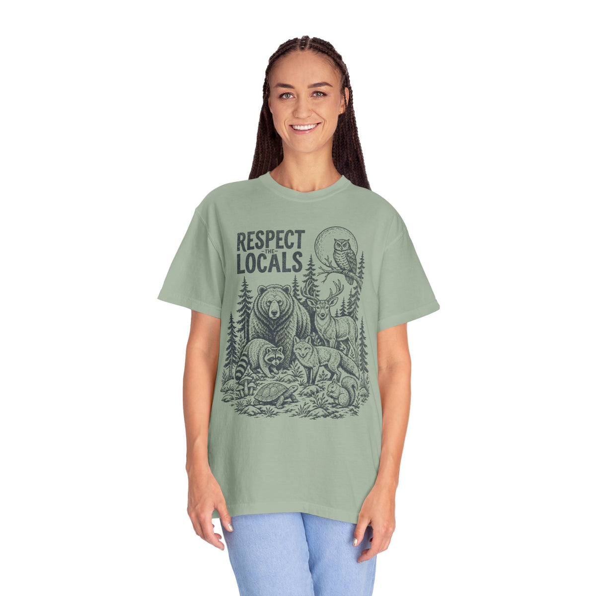 Respect Locals Wildlife Vintage Distressed Forest Animals T-Shirt
