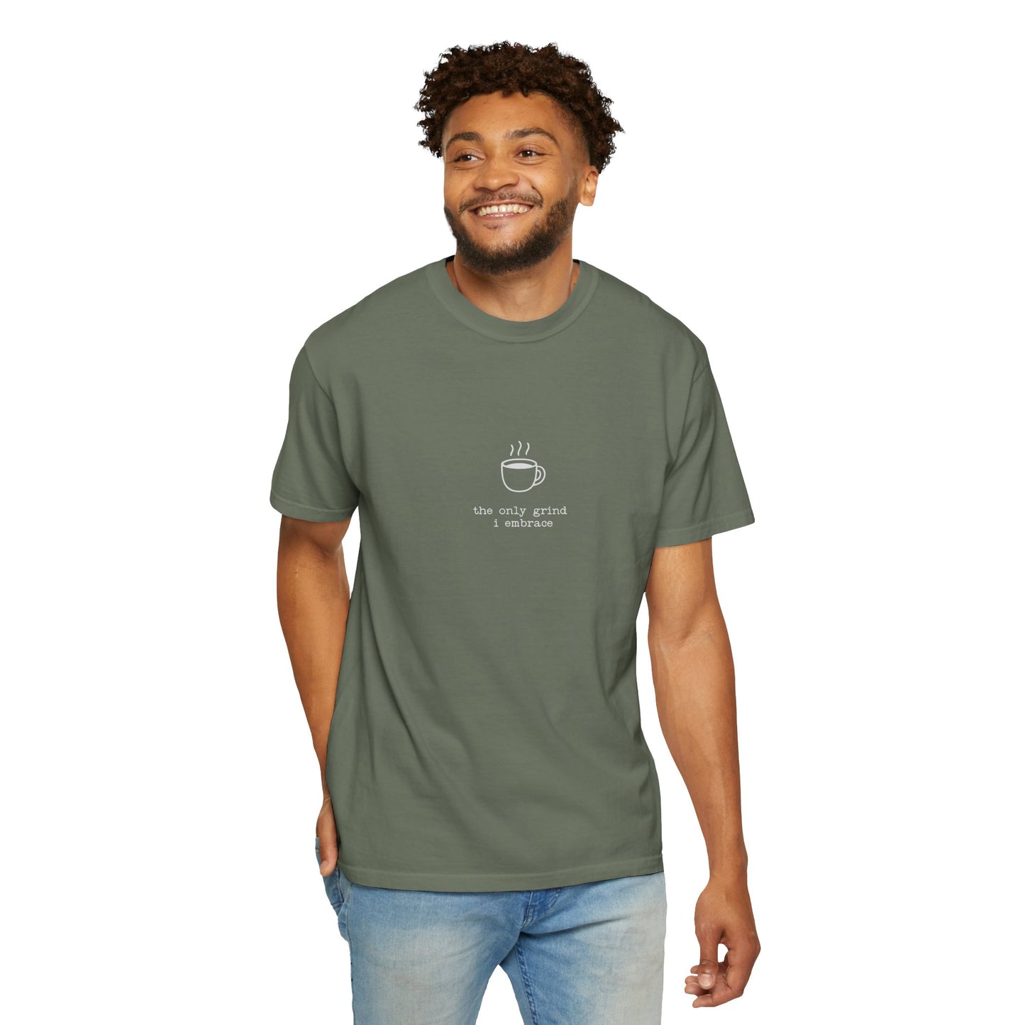 Anti-Hustle T-Shirt — "The Only Grind I Embrace" Coffee Mug Tee