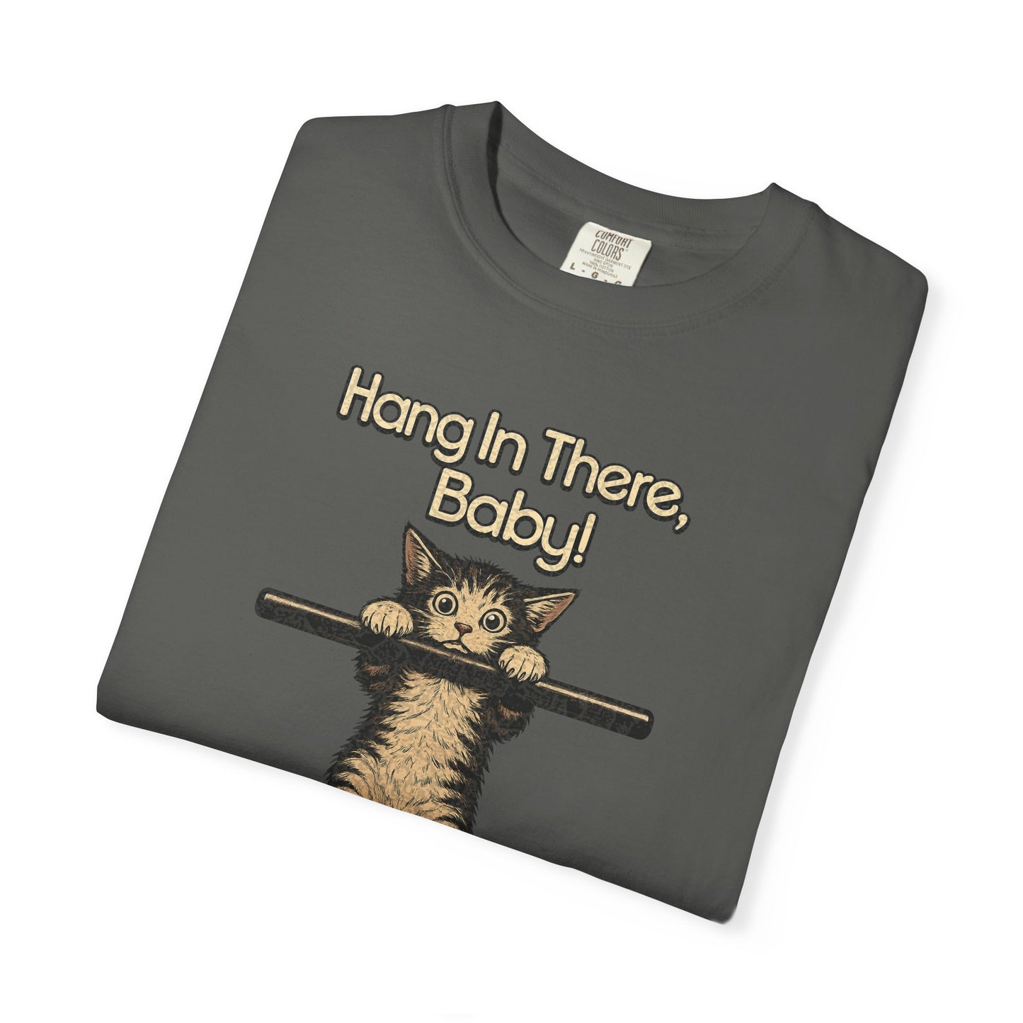 Hang In There Baby Shirt , Vintage Kitten Tee | Funny, Retro 70s Inspired Cat Shirt