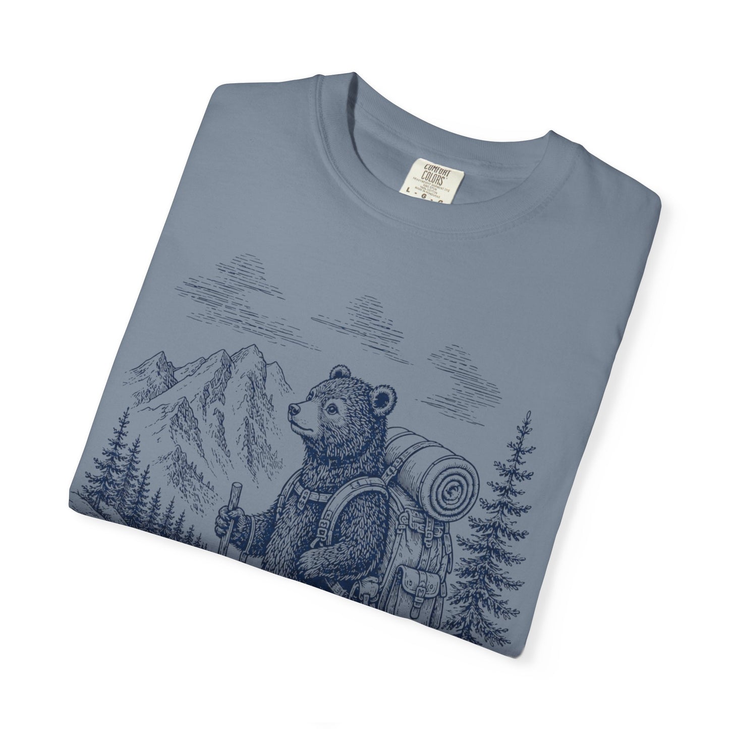 Bear Backpacker T-Shirt — Vintage Hiking Adventure Graphic Tee