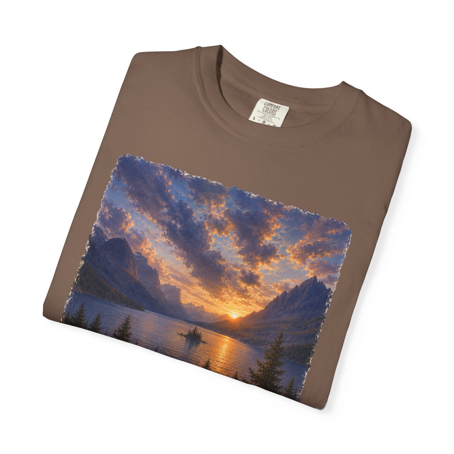 Glacier National Park Vintage Montana Landscape Sunset Scenic Wild Goose Island T-Shirt