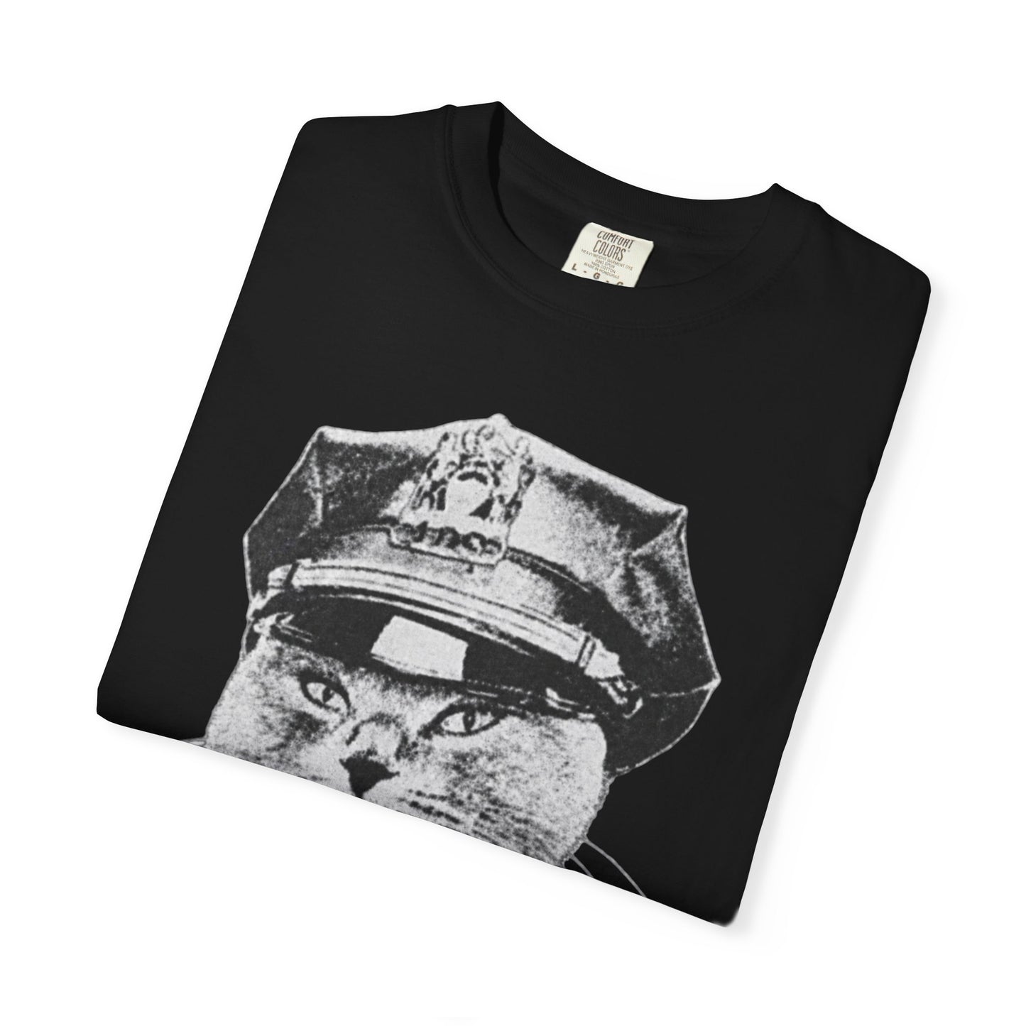 Who's Laughing Meow? Funny Cat Police Shirt | Vintage Grumpy Cat Graphic Tee | Comfort Colors® T-Shirt