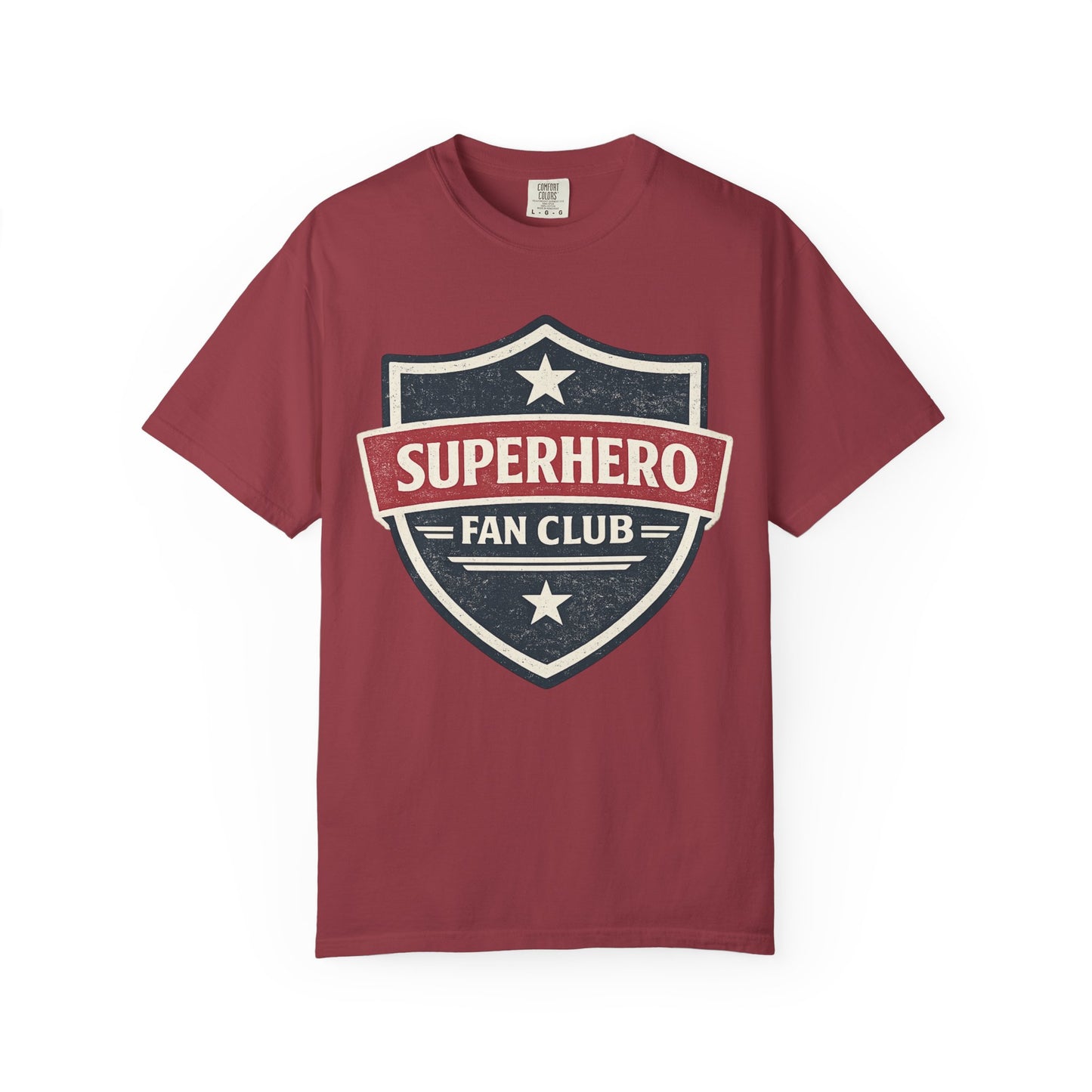 Superhero Fan Club Retro Shield T-Shirt Vintage Comic Graphic Tee