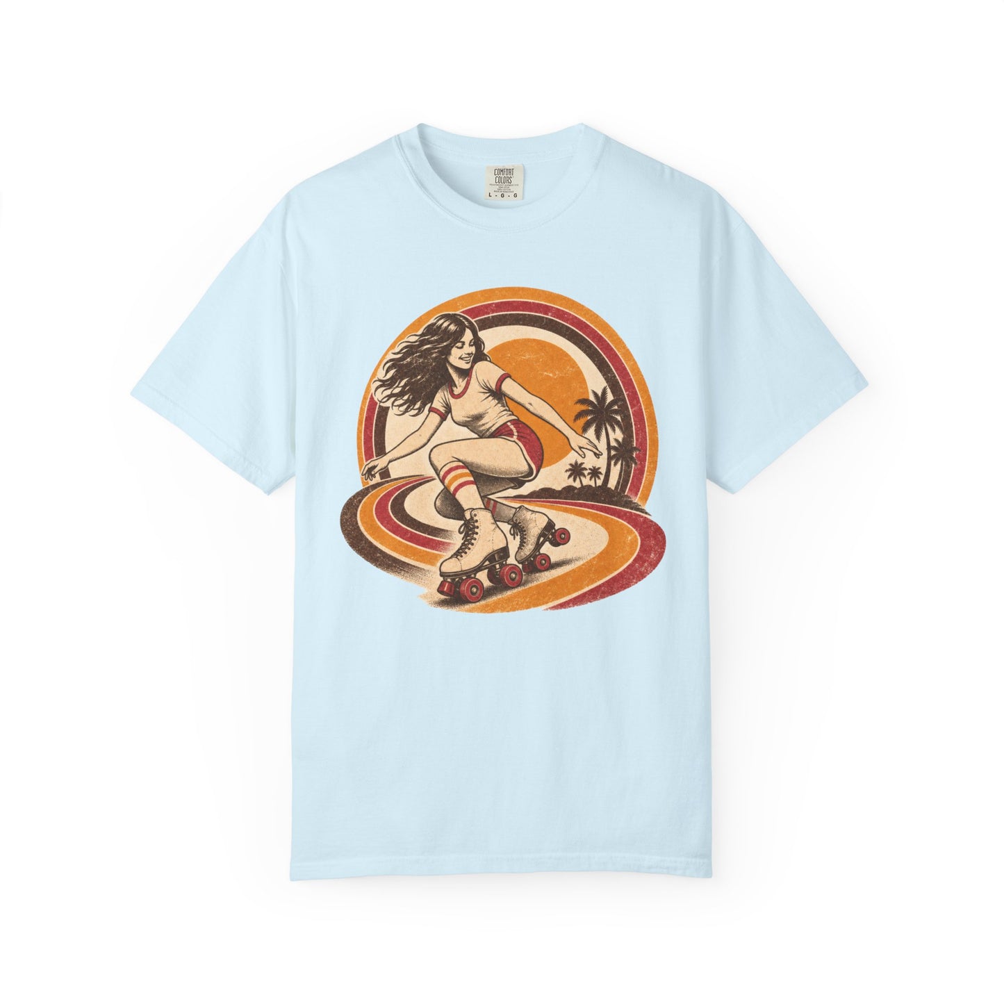 Retro Roller Skating Shirt | Vintage 70s Roller Skate Graphic Tee | Retro Disco Skater Comfort Colors® T-Shirt