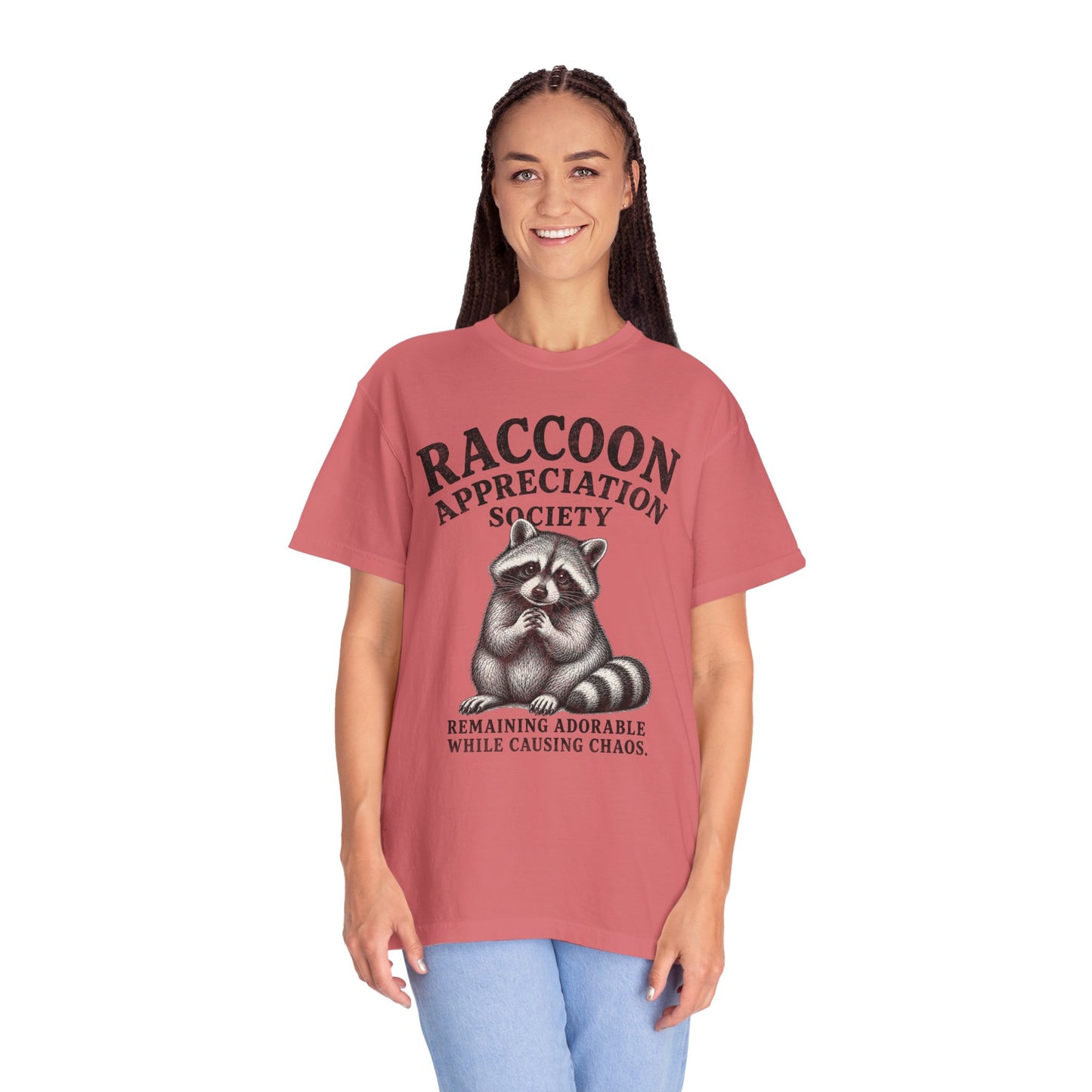 Raccoon Appreciation Society T-Shirt — "Remaining Adorable While Causing Chaos" Funny Cute Trash Panda Tee