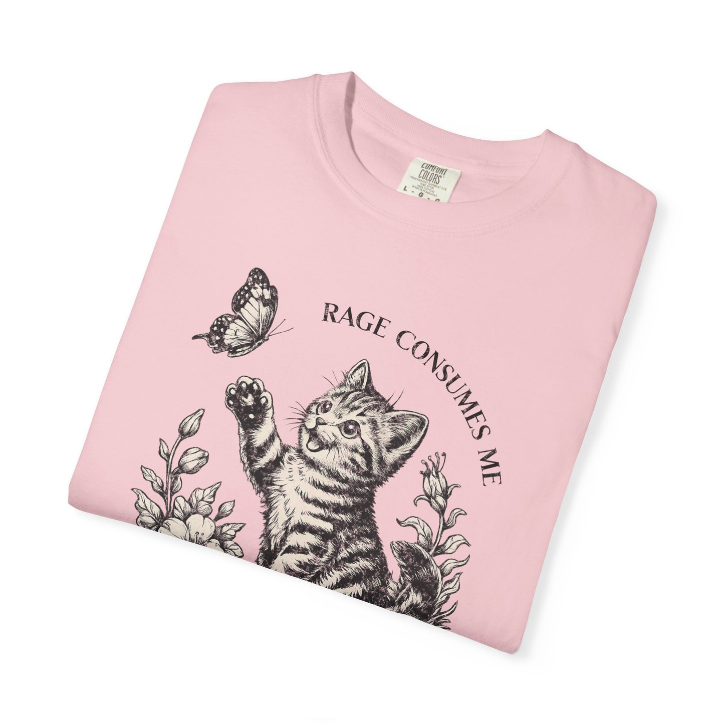 Rage Consumes Me Kitten T-Shirt, Funny Cute Vintage Sarcastic Cat Graphic Tee