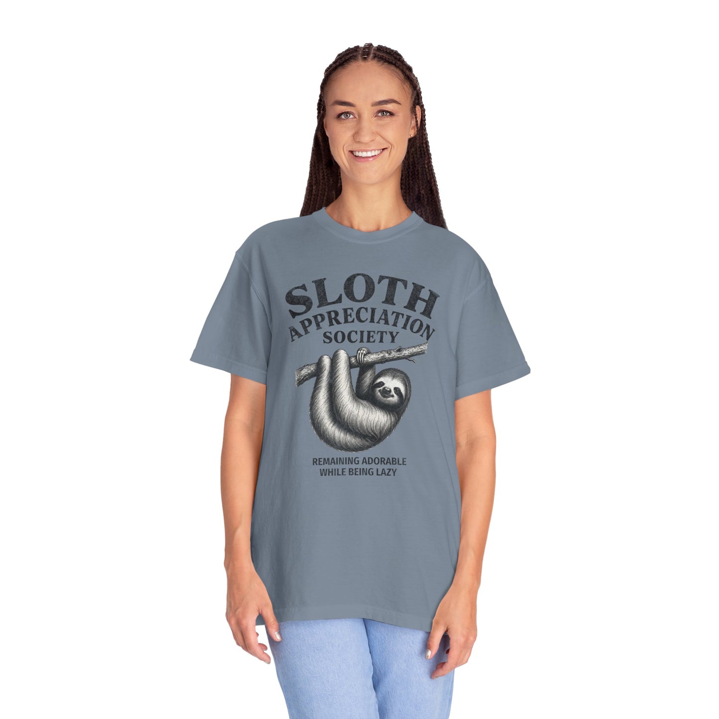Sloth Appreciation Society T-Shirt – "Remaining Adorable While Being Lazy" Vintage Funny Sloth Graphic Tee