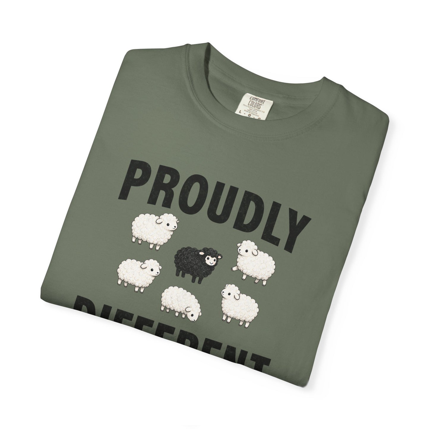 Proudly Different Sheep Shirt | Black Sheep Graphic Tee | Cute Introvert Comfort Colors® T-Shirt