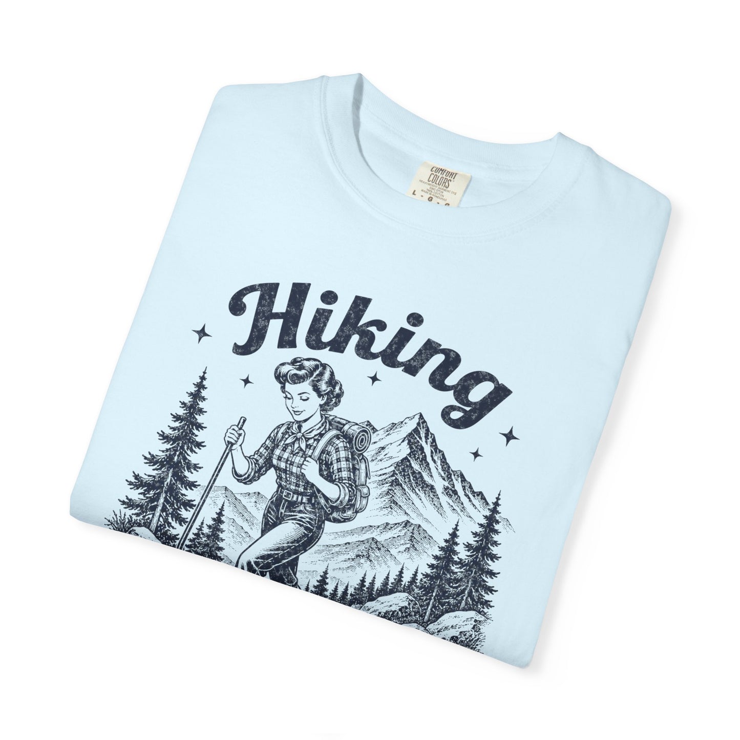 Hiking Because Murder Is Wrong — Retro 1950s Vintage Graphic T-Shirt