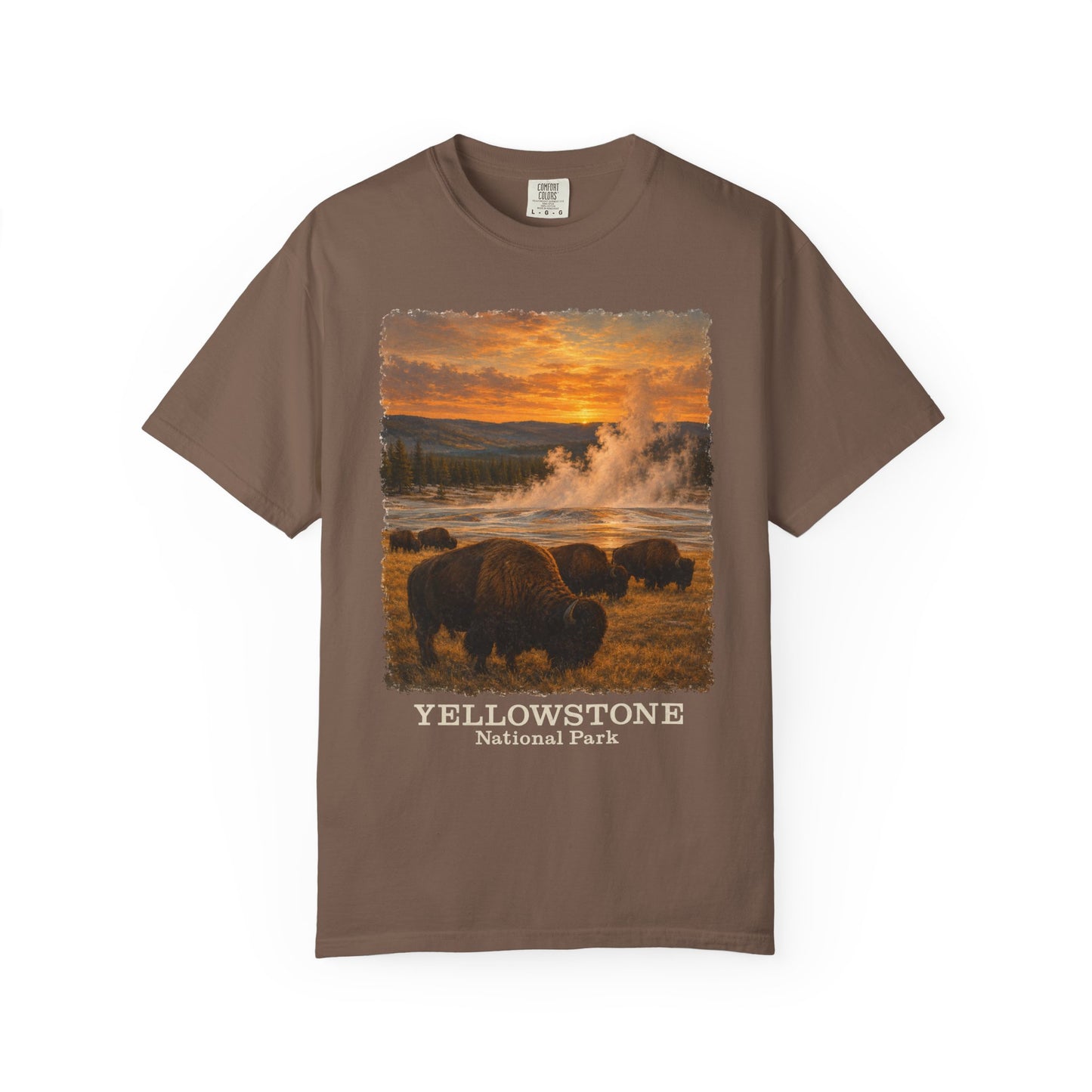 Yellowstone National Park Bison Sunset T-Shirt