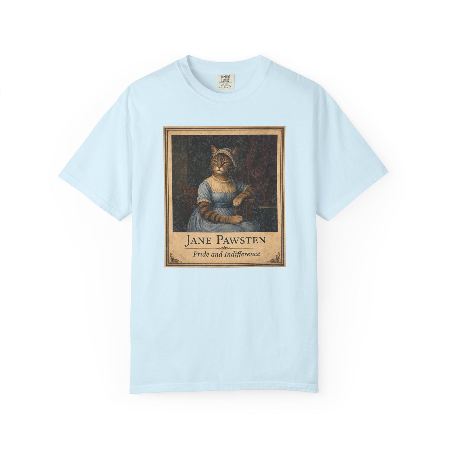Jane Pawsten 'Pride and Indifference' T-Shirt Regency Distressed Funny Cat Tee