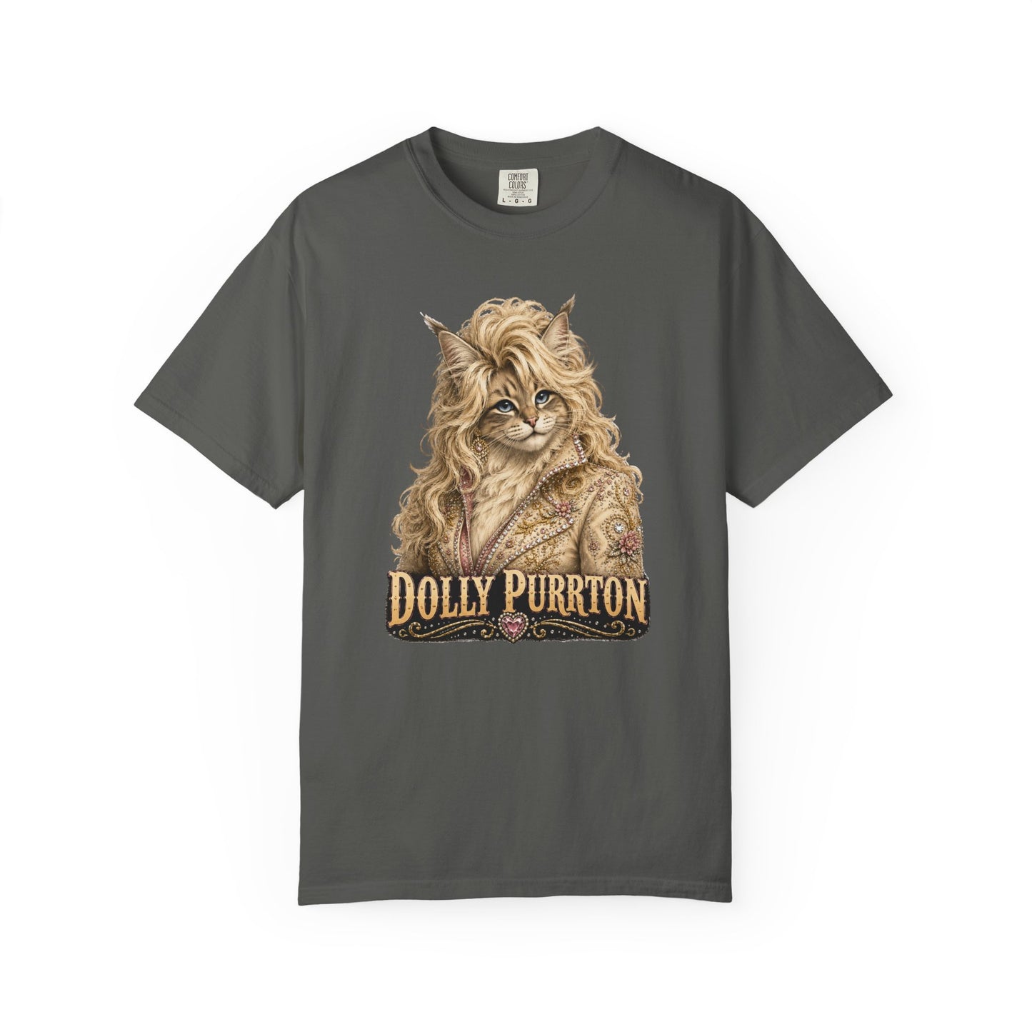 Dolly Purrton Cat Shirt | Funny Country Cat T-Shirt | Vintage Western Cat Lover Graphic Tee | Comfort Colors®