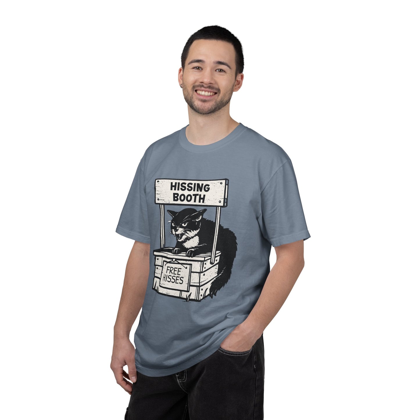 Hissing Booth Cat T-Shirt | Funny Cat Graphic Tee