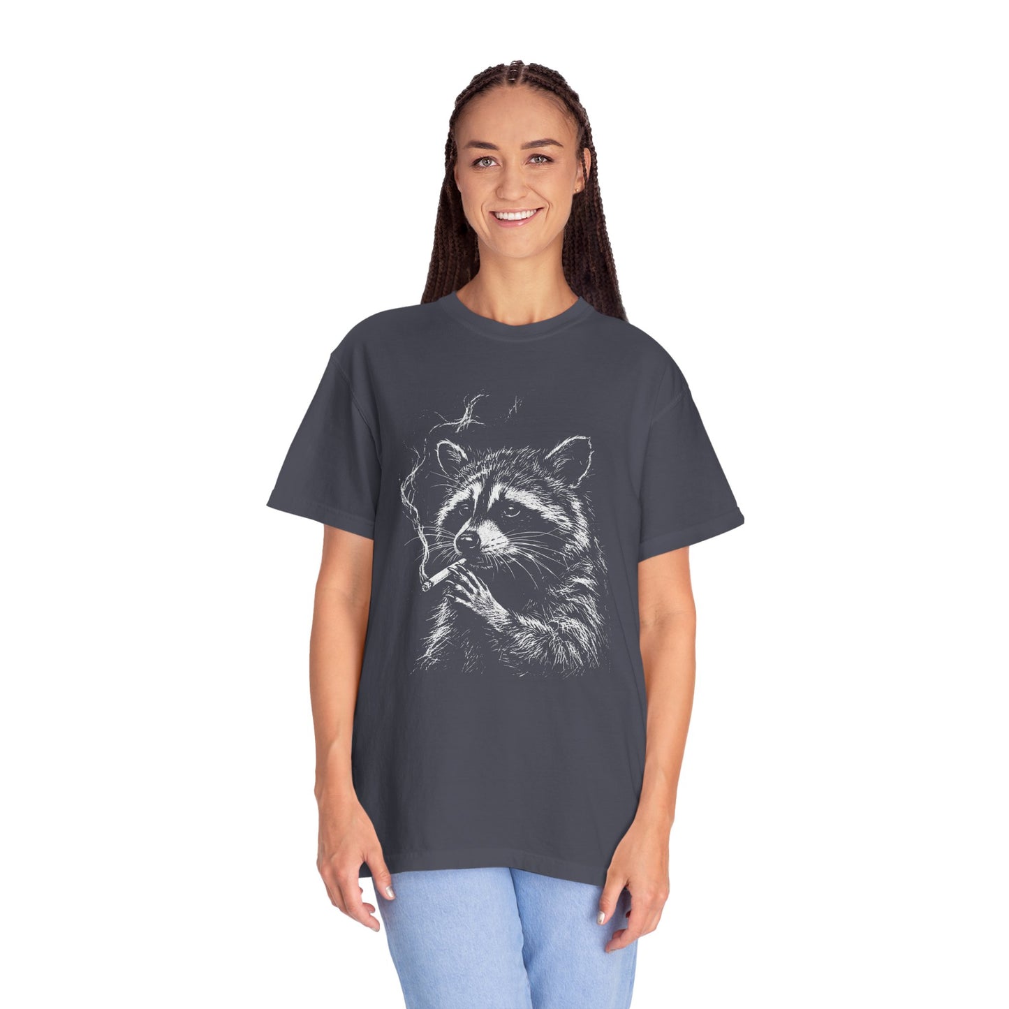 Vintage Wildlife Smoking Raccoon Graphic T-Shirt