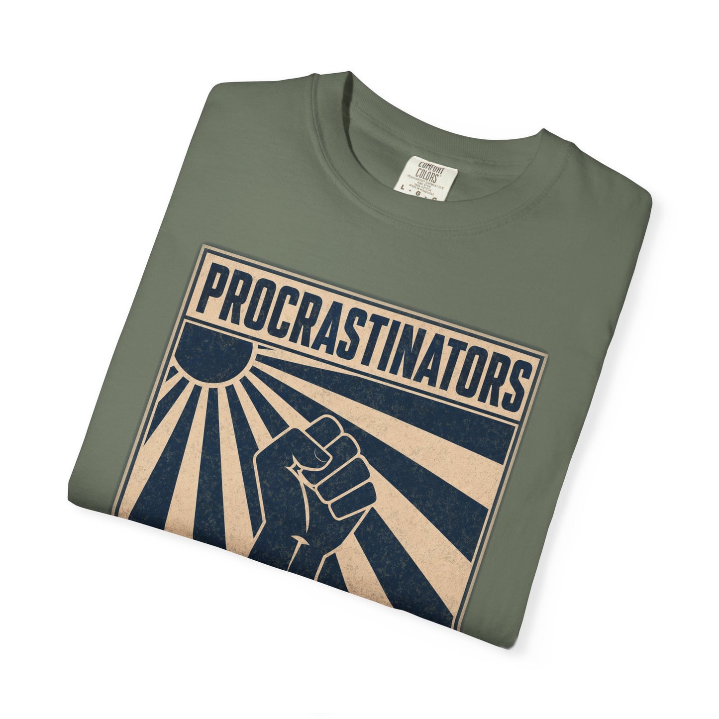 T-Shirt — "Procrastinators Unite" Retro Poster Graphic Tee
