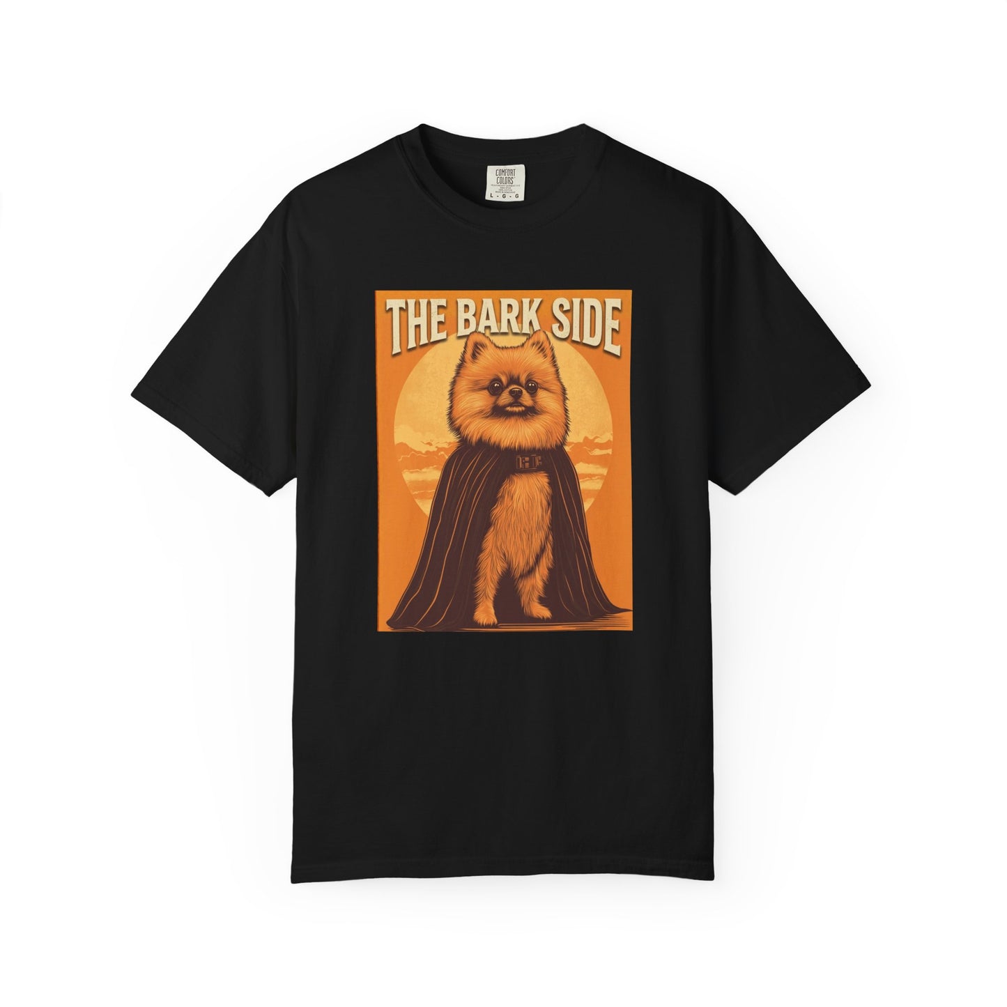 The Bark Side Funny Pomeranian Star Wars Inspired Dog T-Shirt | Cute Retro Dog Lover Tee