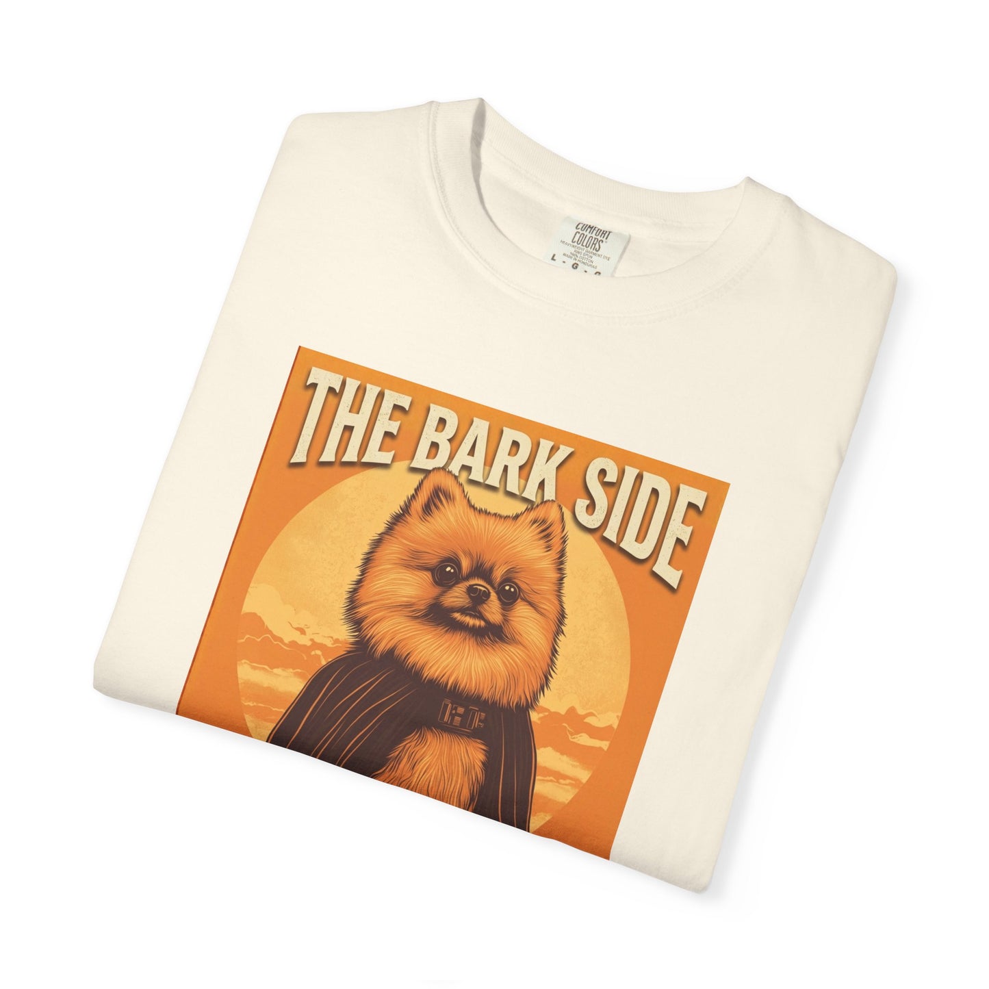 The Bark Side Funny Pomeranian Star Wars Inspired Dog T-Shirt | Cute Retro Dog Lover Tee