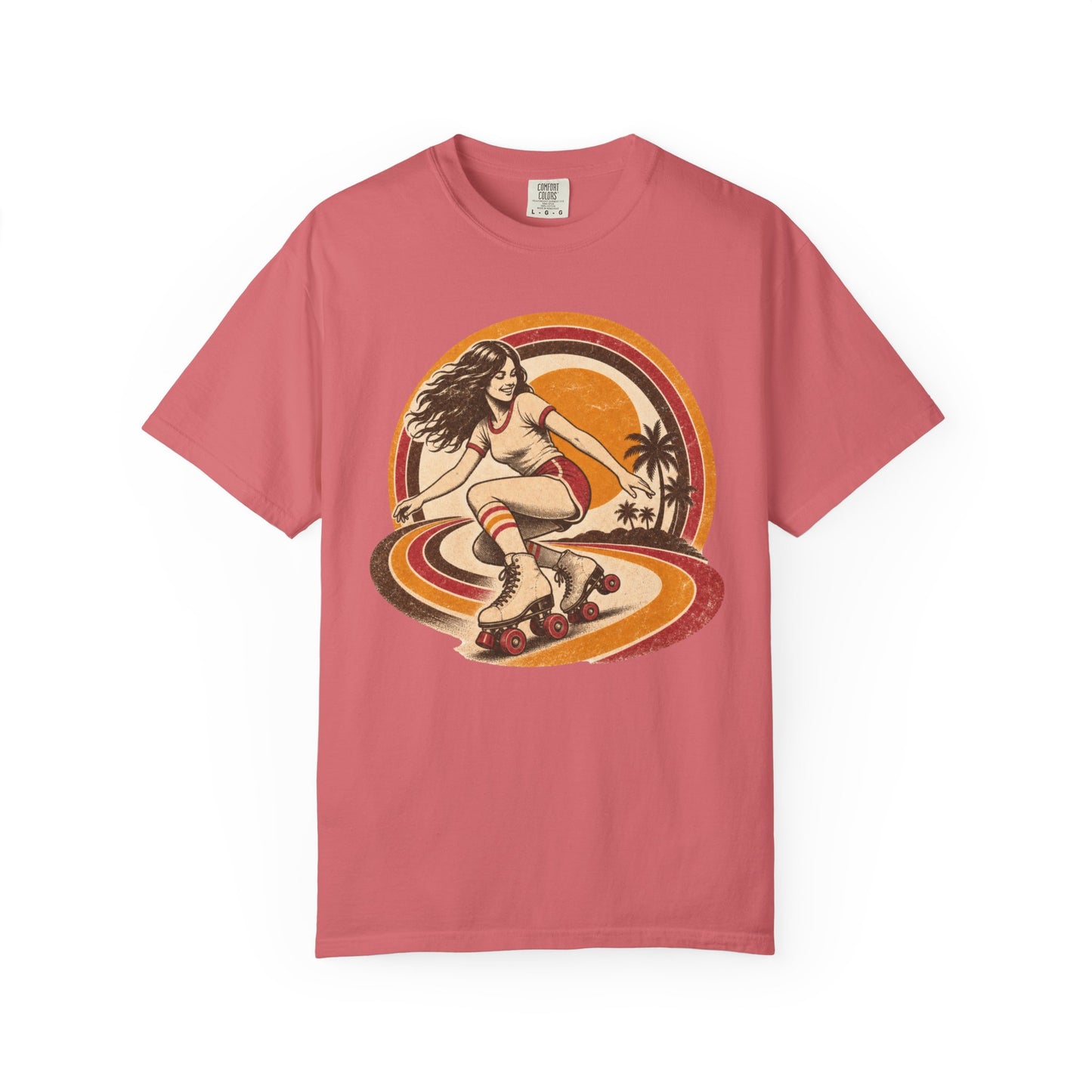 Retro Roller Skating Shirt | Vintage 70s Roller Skate Graphic Tee | Retro Disco Skater Comfort Colors® T-Shirt