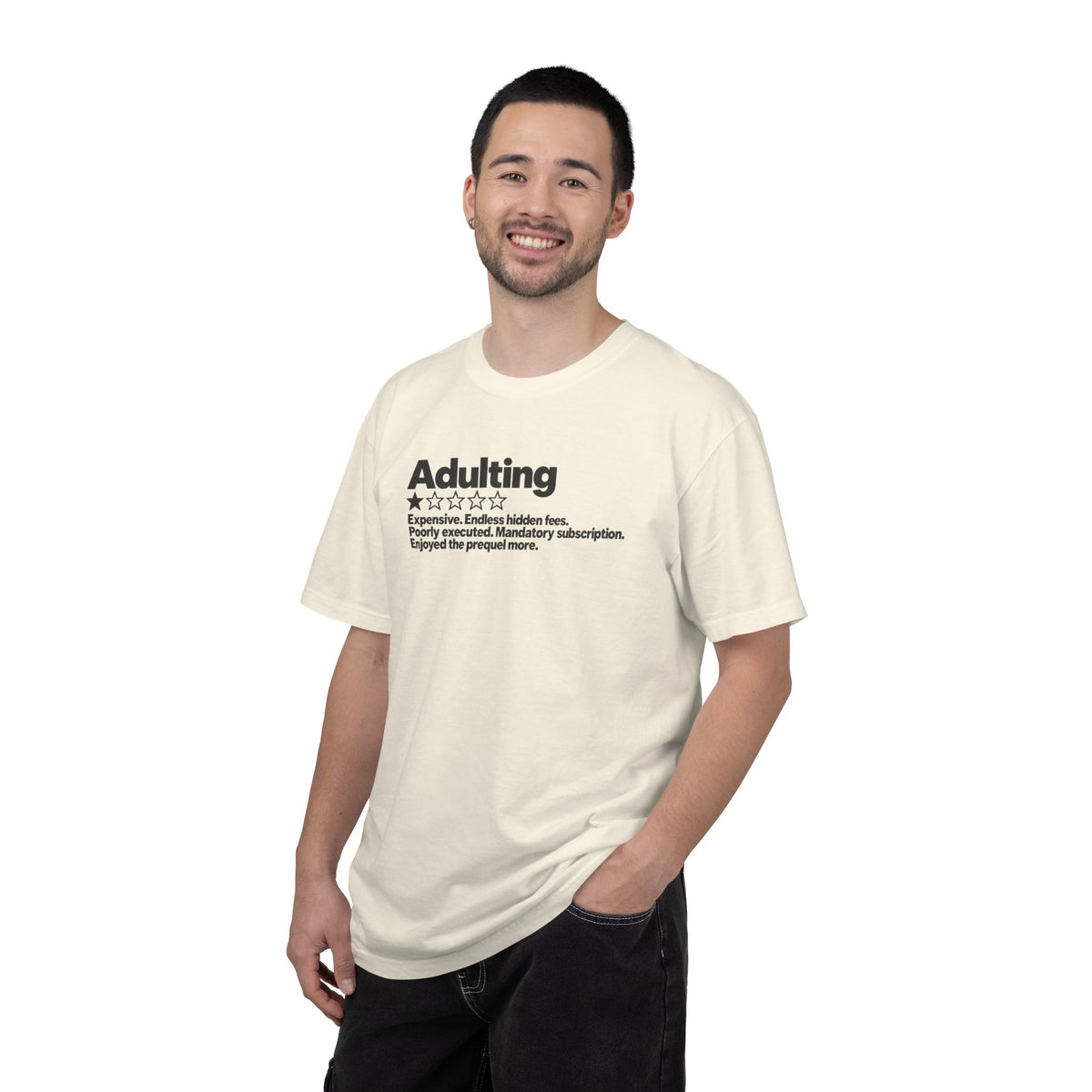 Adulting One Star Review Shirt – Funny Sarcastic Adulthood Graphic Tee