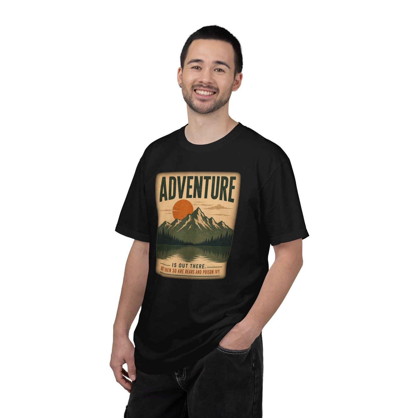 Adventure Is Out There (But So Are Bears and Poison Ivy) T-Shirt, Funny Hiking Graphic Tee