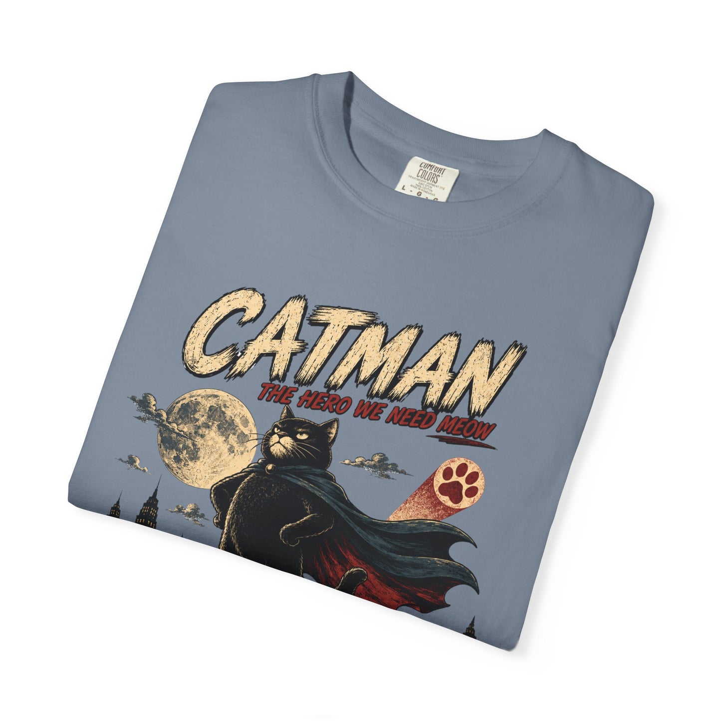 Catman Retro Comic T-Shirt — Vintage Superhero Cat The Hero We Need Meow Design