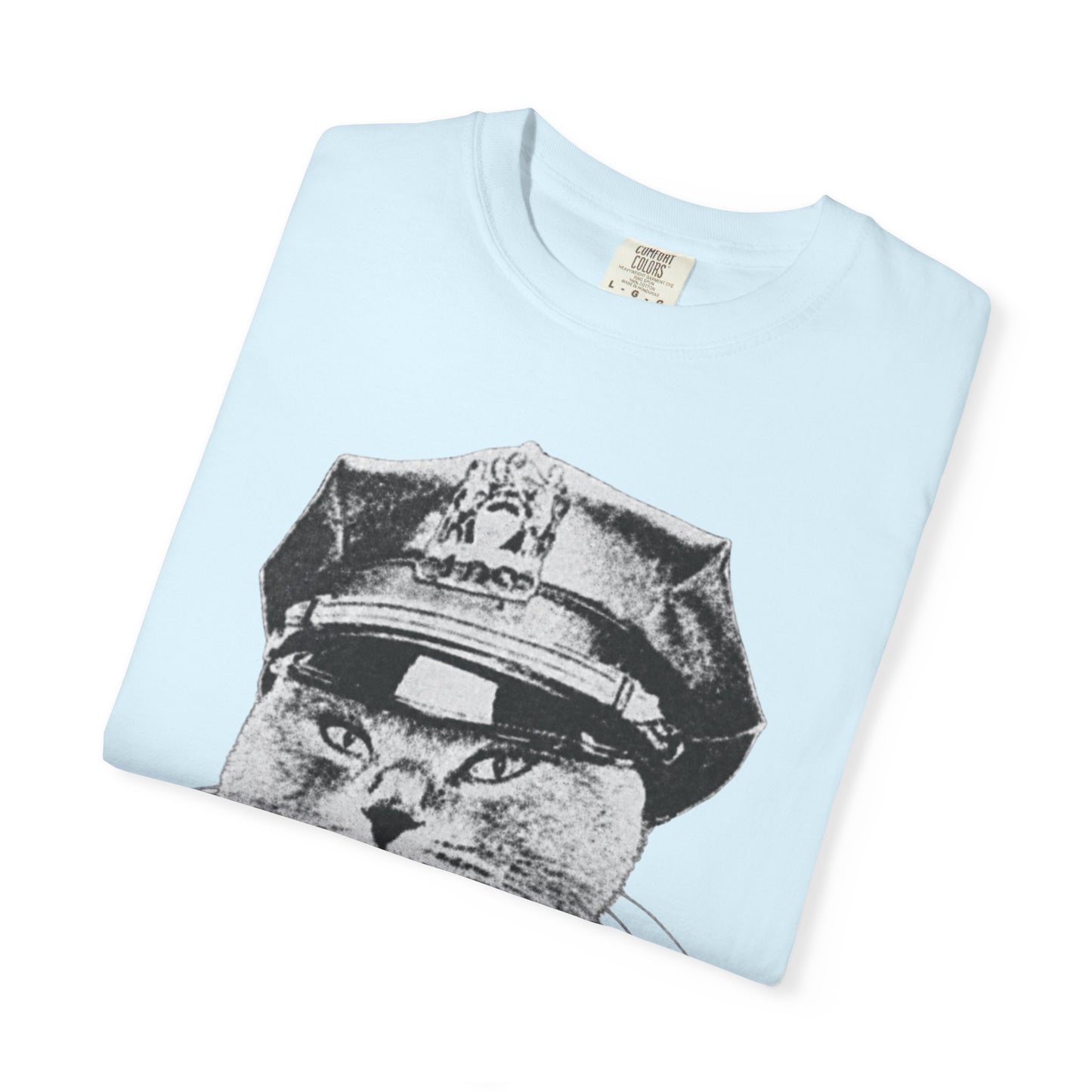 Who's Laughing Meow? Funny Cat Police Shirt | Vintage Grumpy Cat Graphic Tee | Comfort Colors® T-Shirt