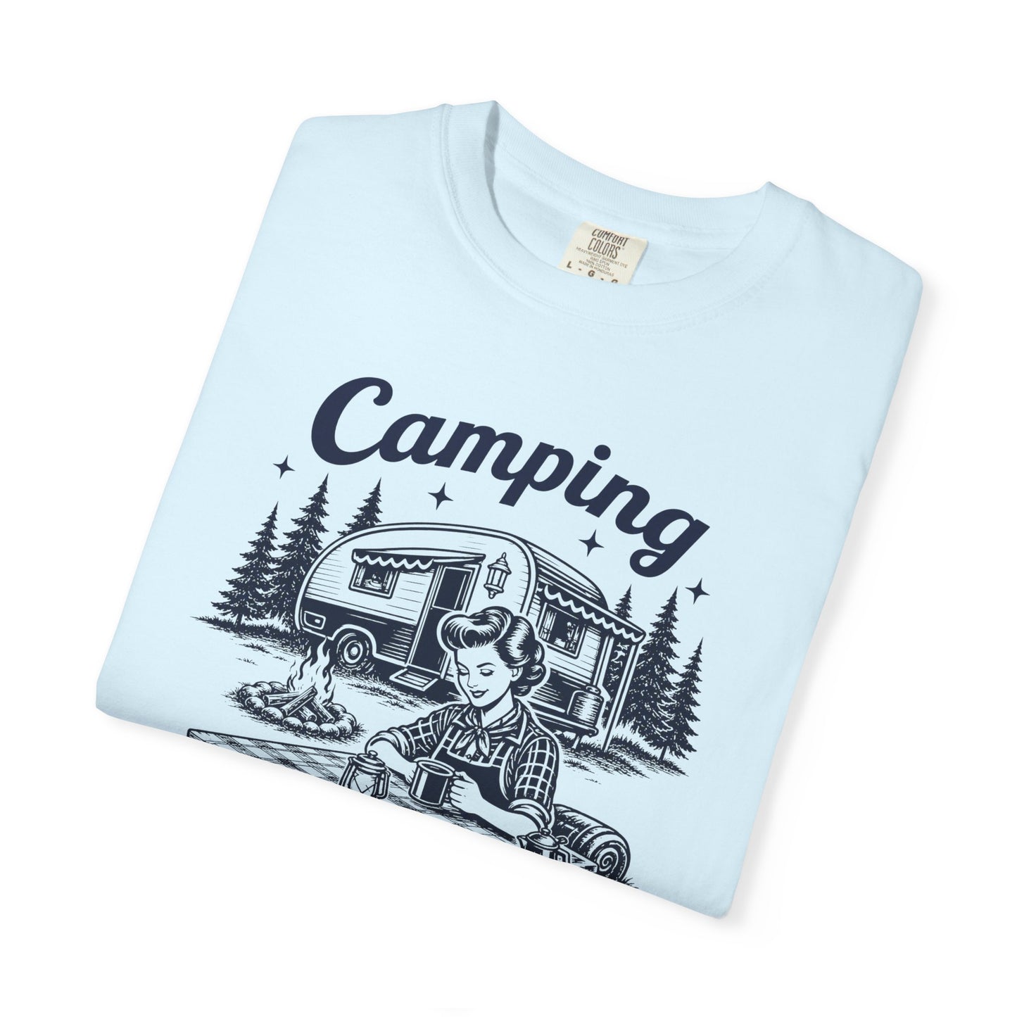 Camping Because Murder Is Wrong Vintage 1950s Camp T-Shirt
