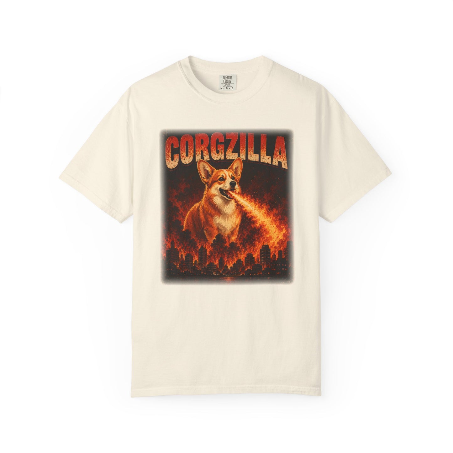 Corgzilla T-Shirt — Fire-Breathing Corgi Monster City Poster Tee