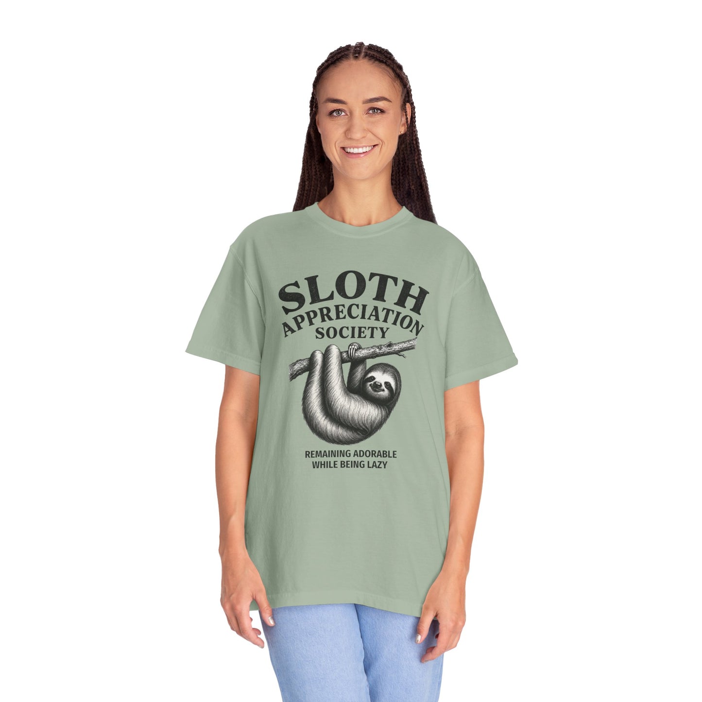 Sloth Appreciation Society T-Shirt – "Remaining Adorable While Being Lazy" Vintage Funny Sloth Graphic Tee