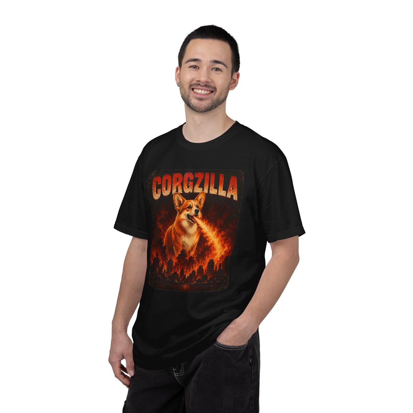Corgzilla T-Shirt — Fire-Breathing Corgi Monster City Poster Tee