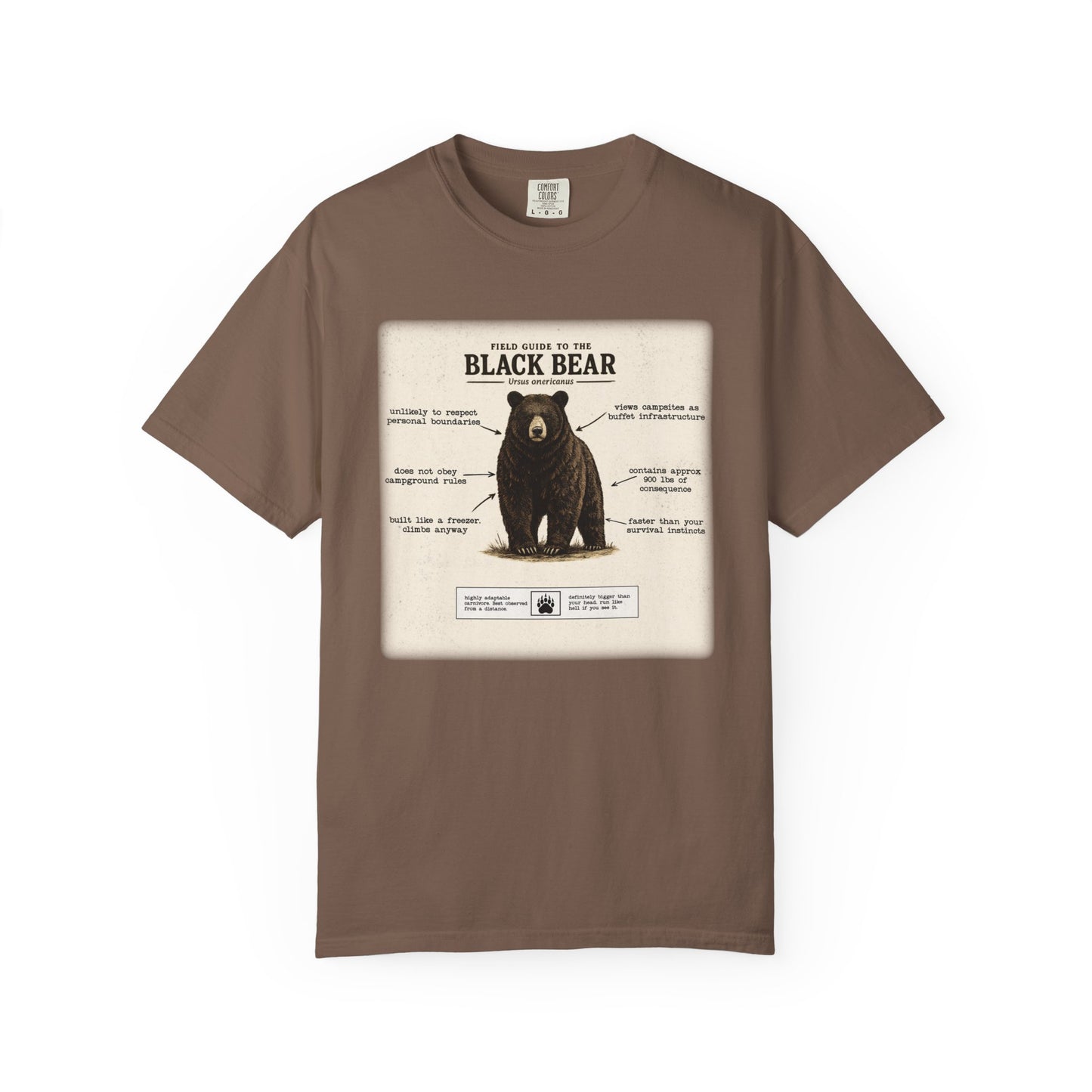 Black Bear Field Guide T-Shirt — Funny Camping & Hiking Tee