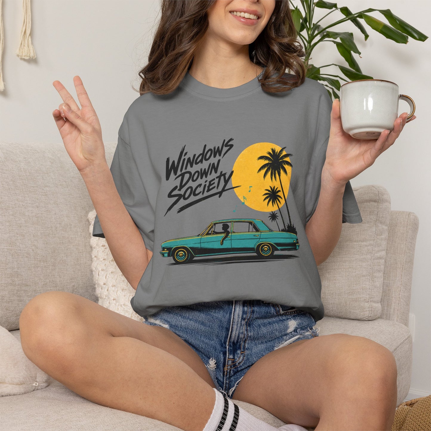 Windows Down Society T-Shirt, Vintage Road Trip Graphic Tee