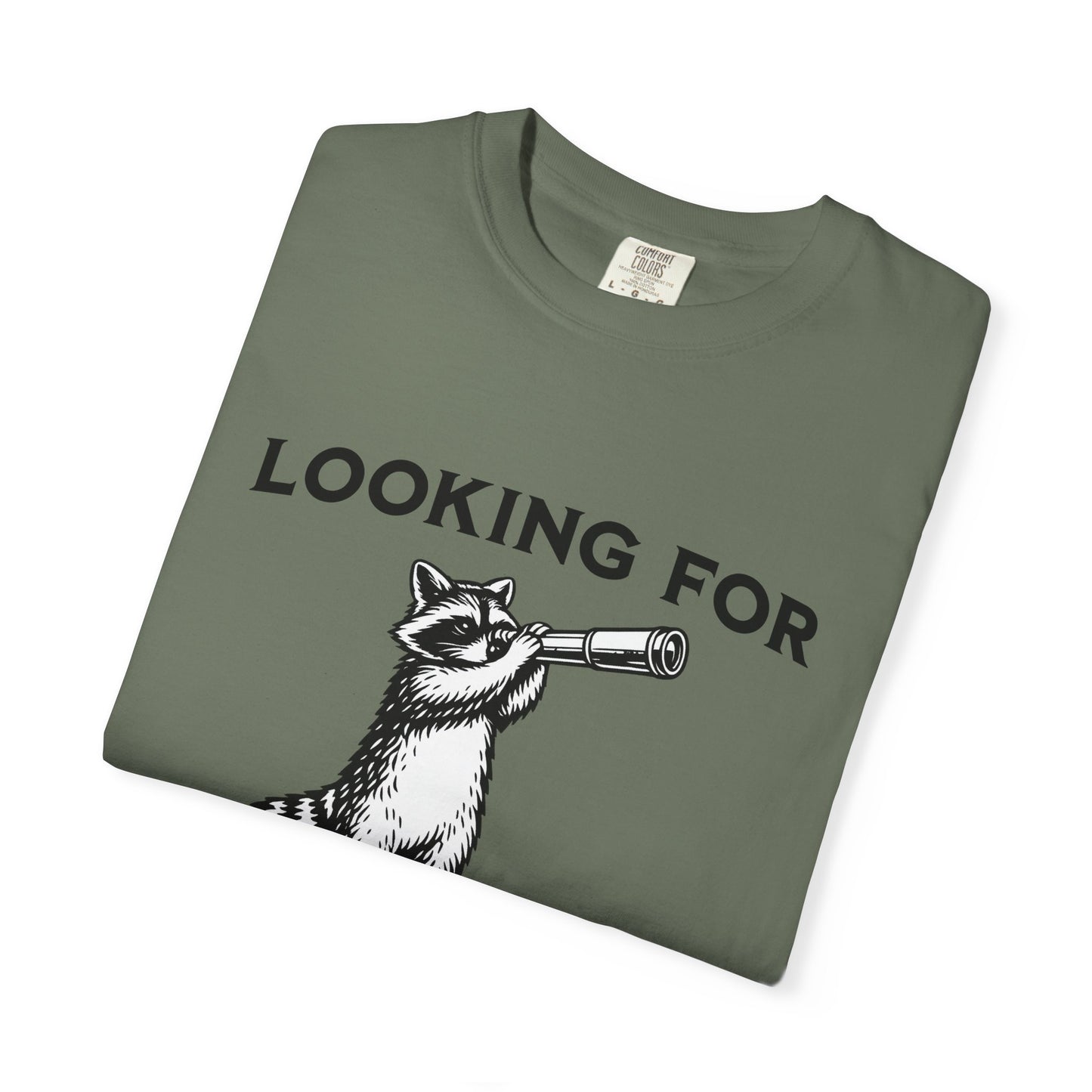 Raccoon Telescope T-Shirt — "Looking for Who the F*** Asked You" Funny Graphic Tee