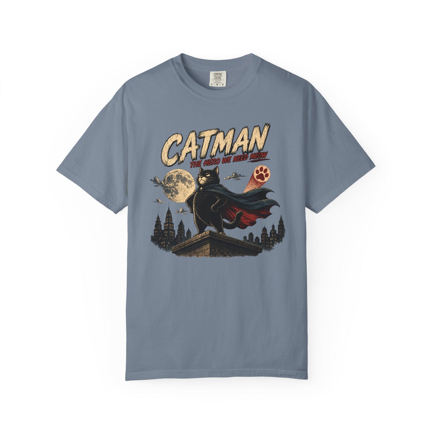 Catman Retro Comic T-Shirt — Vintage Superhero Cat The Hero We Need Meow Design