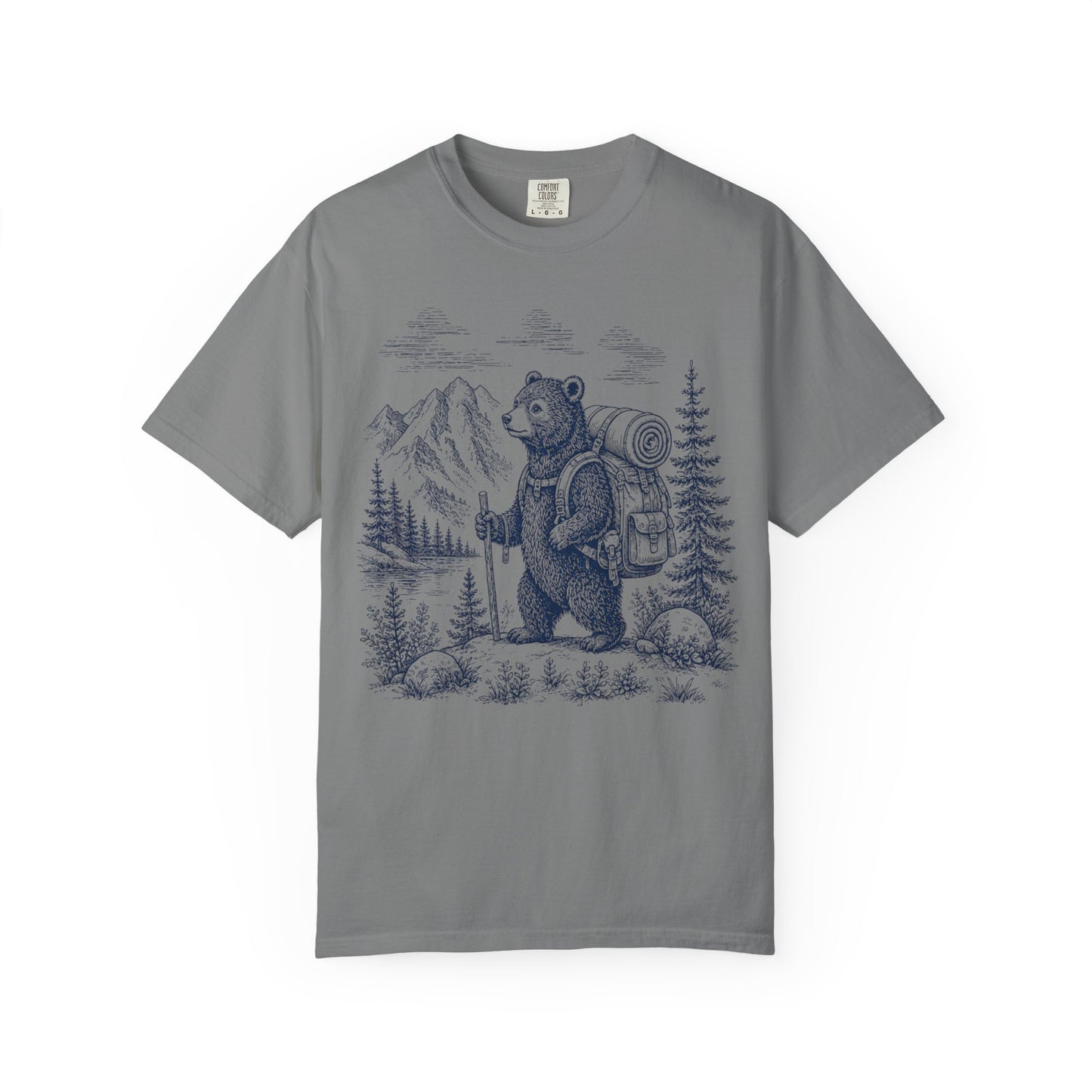 Bear Backpacker T-Shirt — Vintage Hiking Adventure Graphic Tee