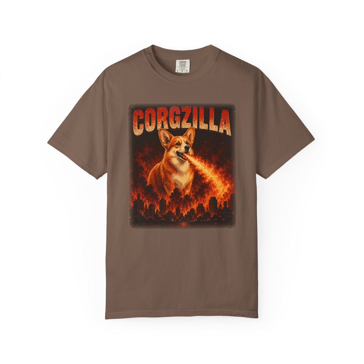 Corgzilla T-Shirt — Fire-Breathing Corgi Monster City Poster Tee