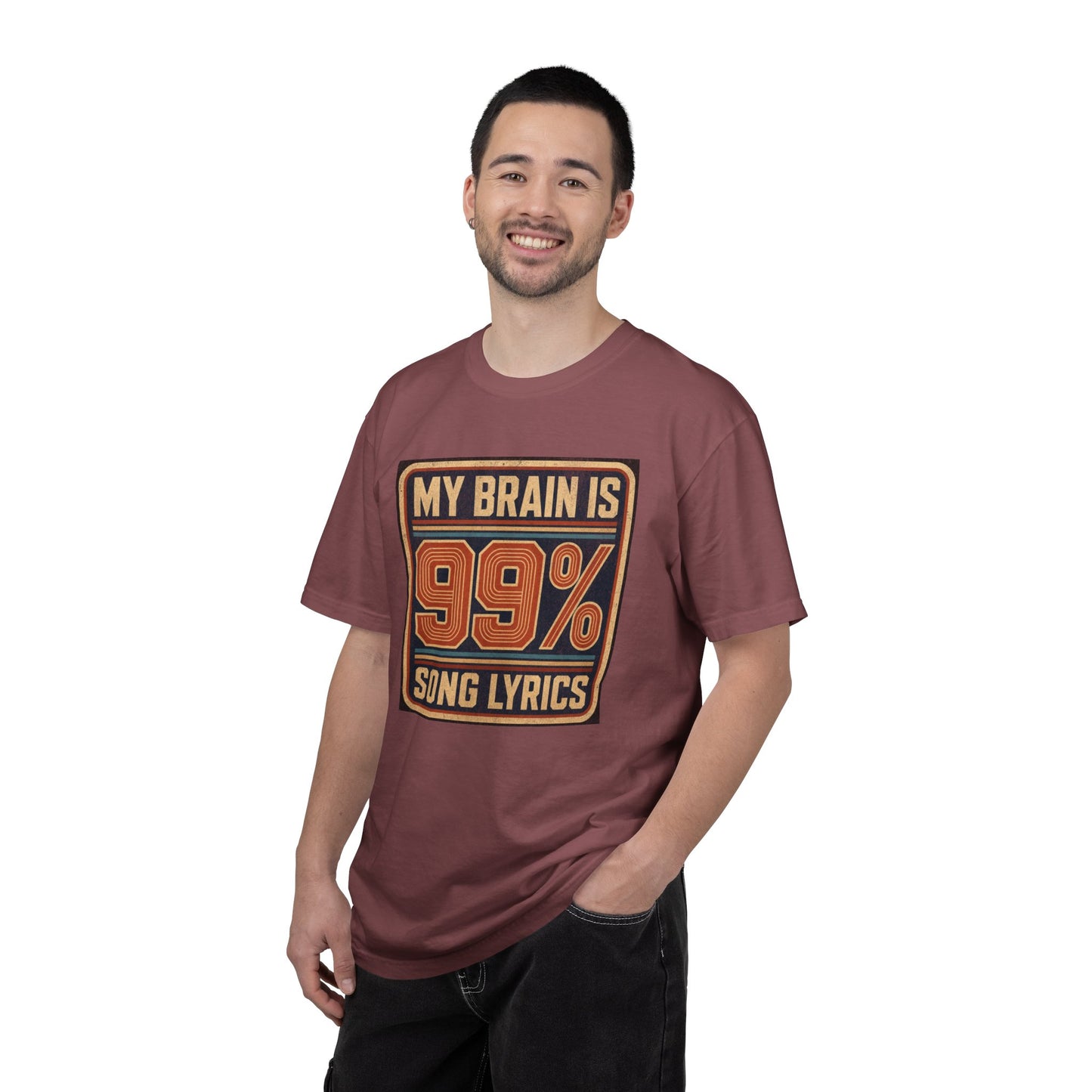 T-Shirt — "My Brain Is 99% Song Lyrics" Retro Music Lover Tee