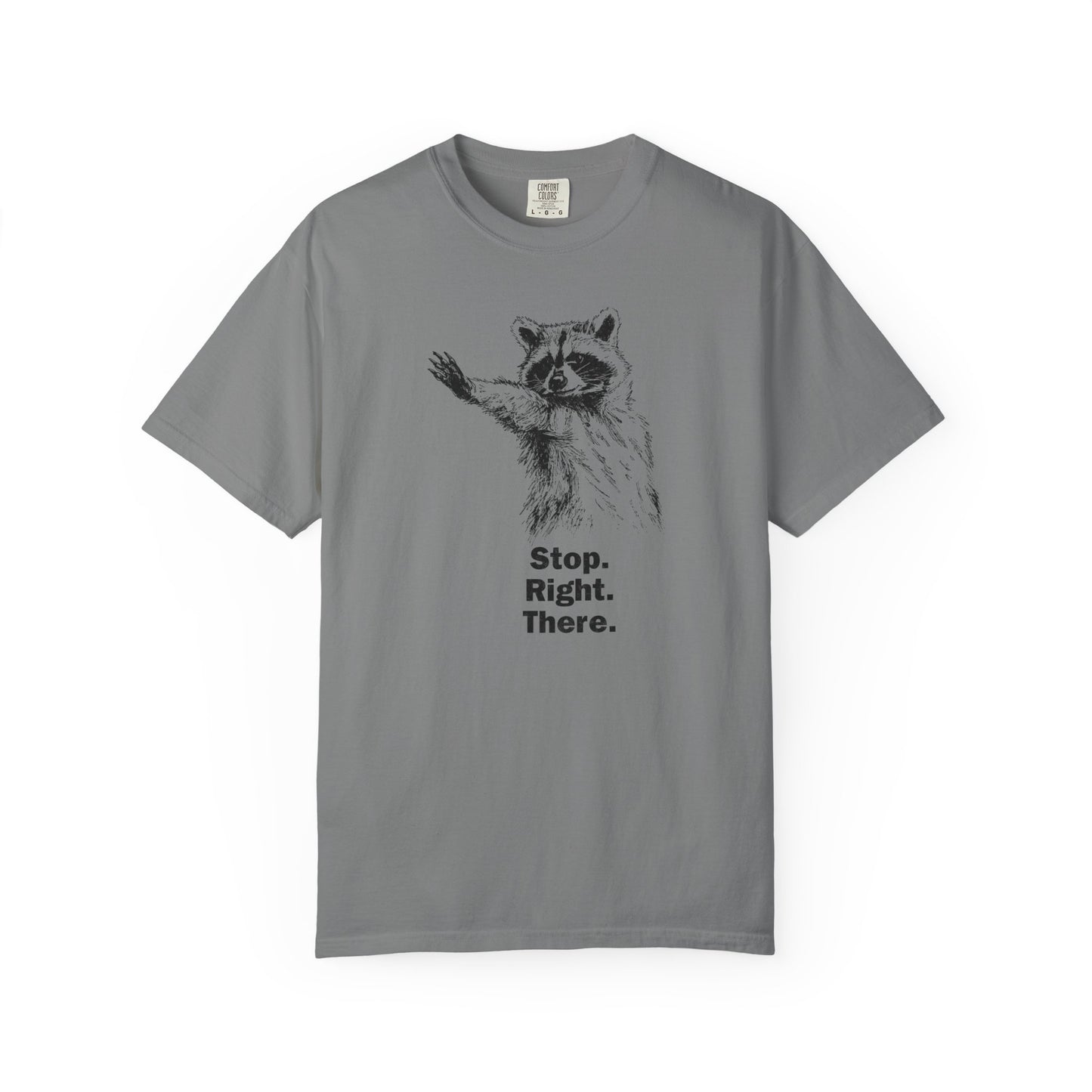 Raccoon 'Stop. Right. There.' Graphic T-Shirt