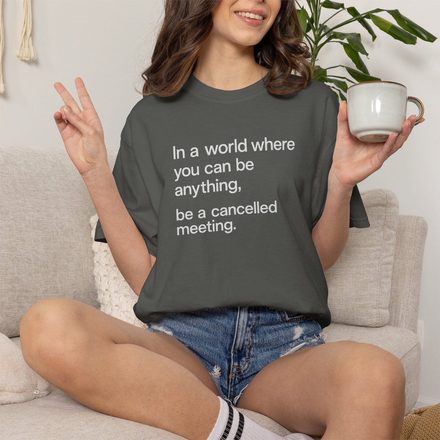 Be a Cancelled Meeting Shirt | Funny Introvert T-Shirt | Office Humor Tee | Minimalist Graphic Shirt