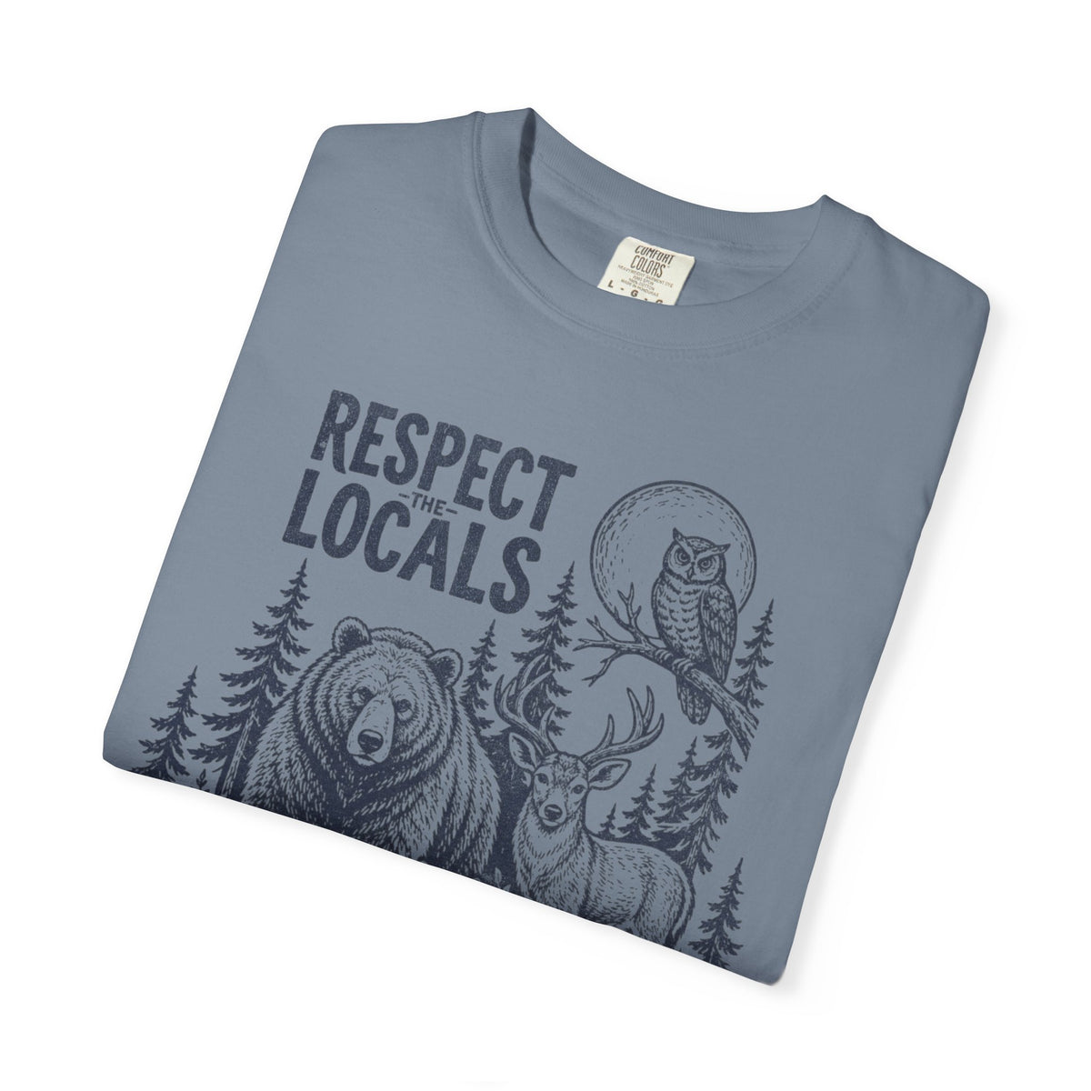 Respect Locals Wildlife Vintage Distressed Forest Animals T-Shirt