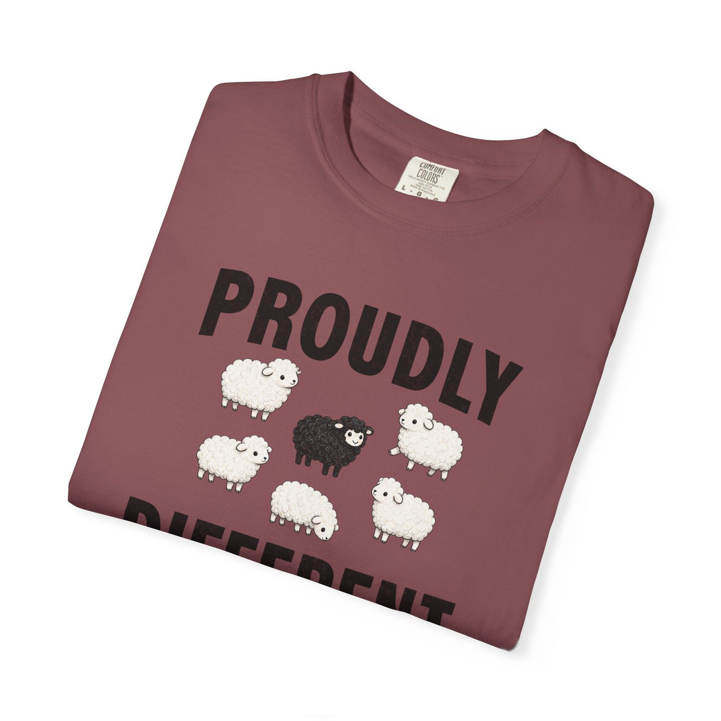 Proudly Different Sheep Shirt | Black Sheep Graphic Tee | Cute Introvert Comfort Colors® T-Shirt