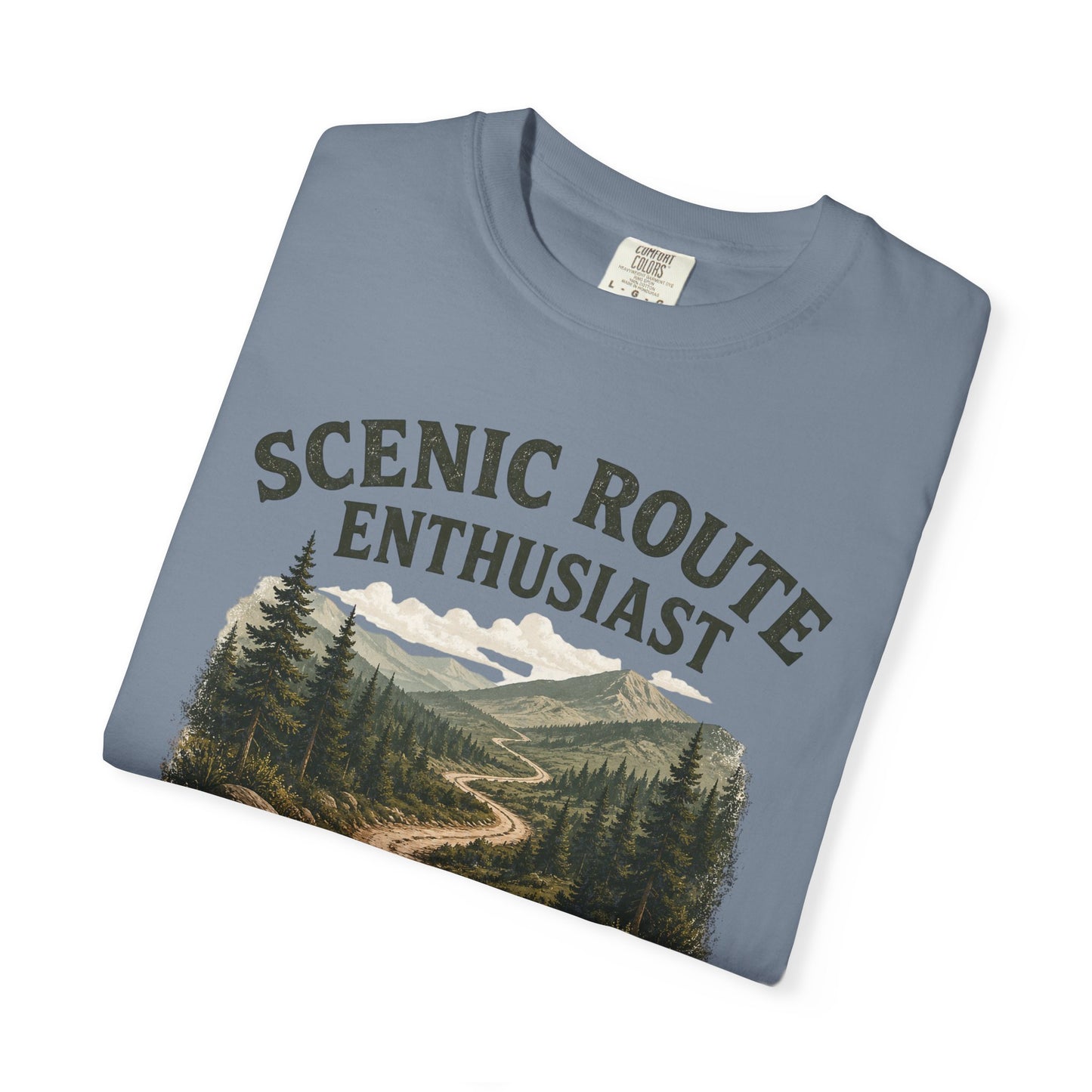 Scenic Route Enthusiast T-Shirt — "Passing Highly Encouraged" Hiking Tee